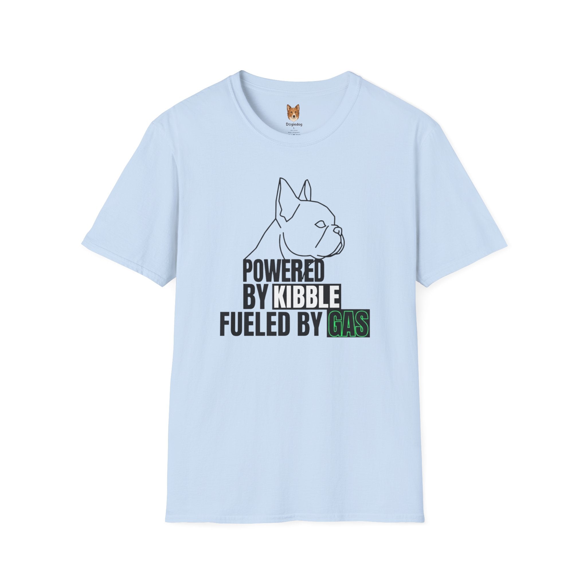 French Bulldog x Powered by Kibble, Fueled by Gas - T-Shirt