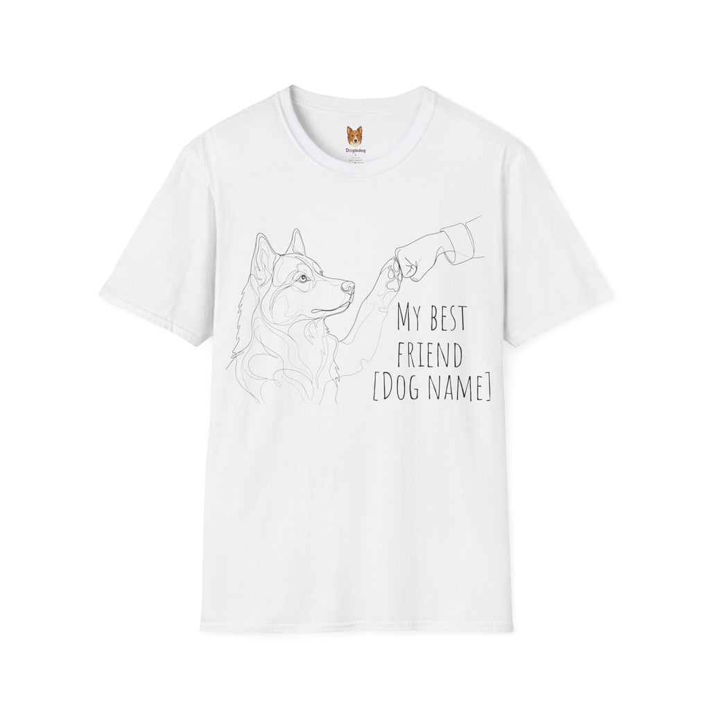 Husky  x Line Art x Fist Bump x My Best Friend - T-Shirt