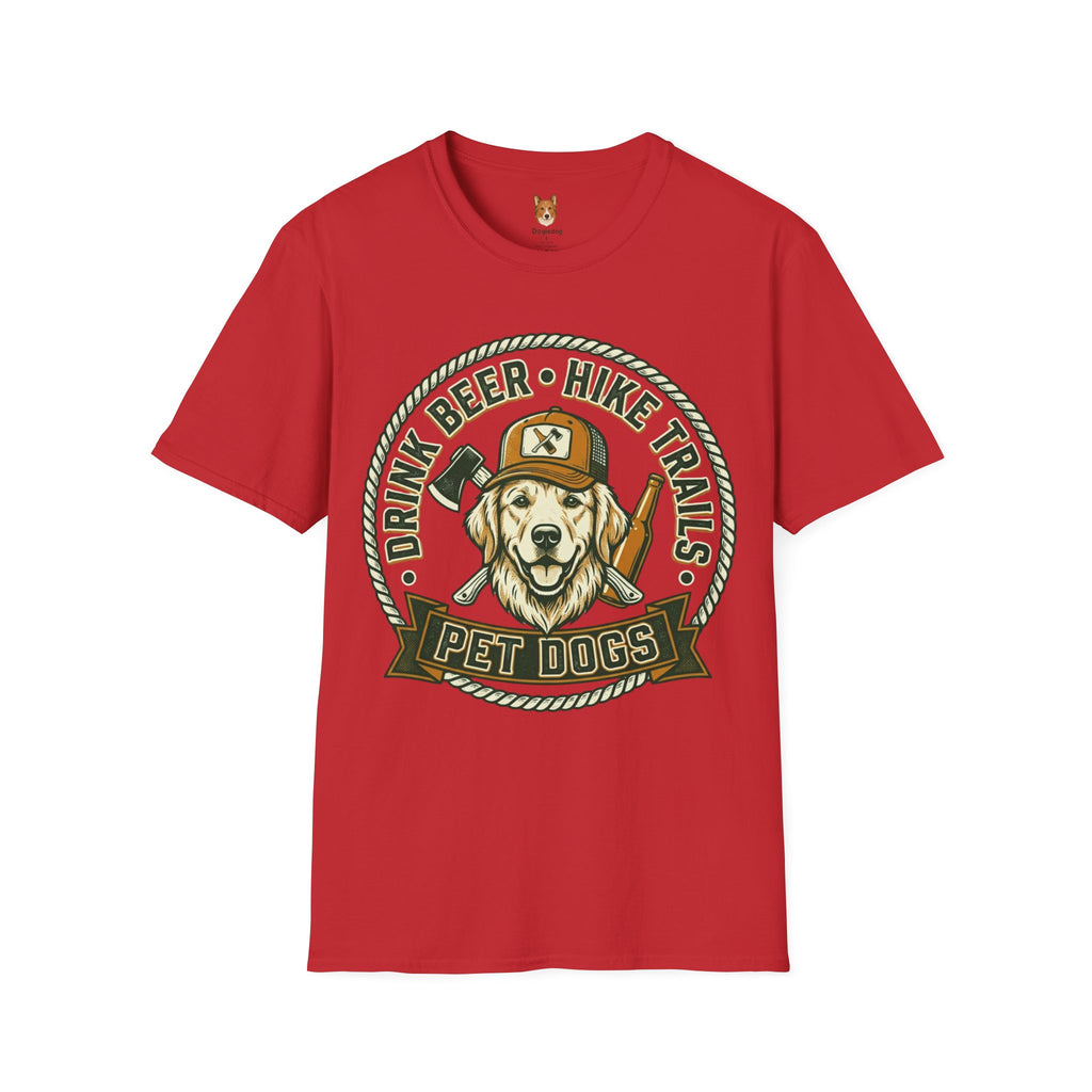 Golden Retriever x Drink Beer . Hike Trails . Pet Dogs - T-Shirt