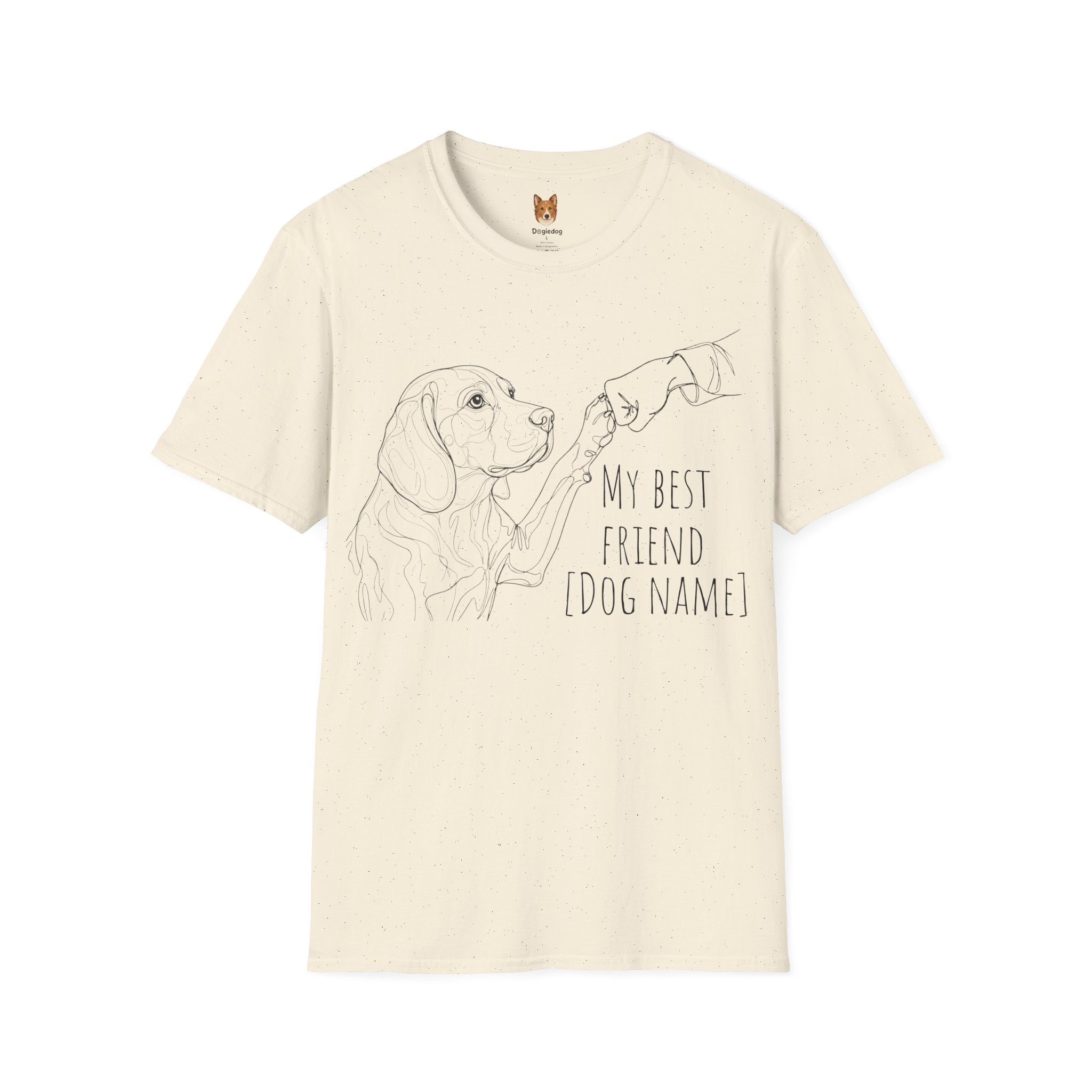Beagle x Line Art x Fist Bump x My Best Friend - T-Shirt