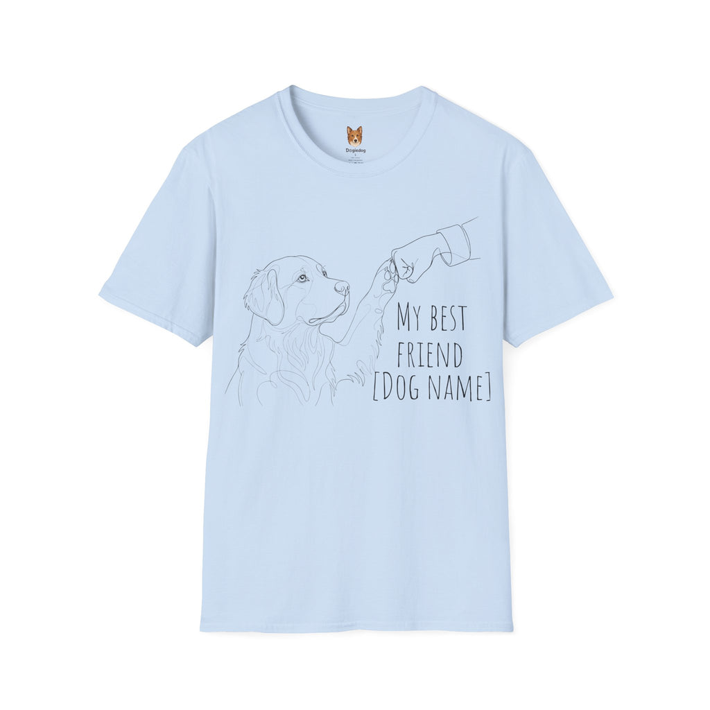Golden Retriever x Line Art x Fist Bump x My Best Friend - T-Shirt