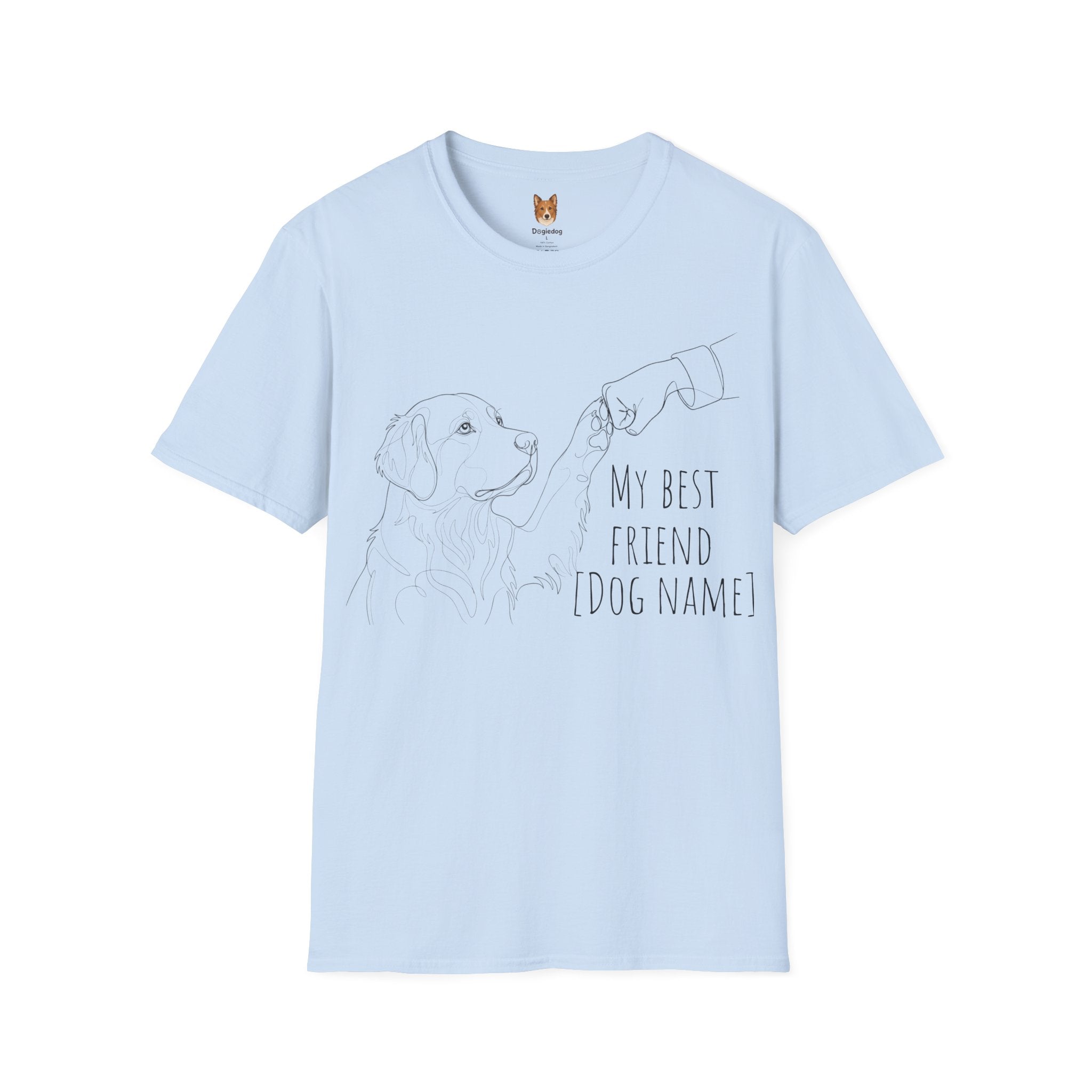 Golden Retriever x Line Art x Fist Bump x My Best Friend - T-Shirt
