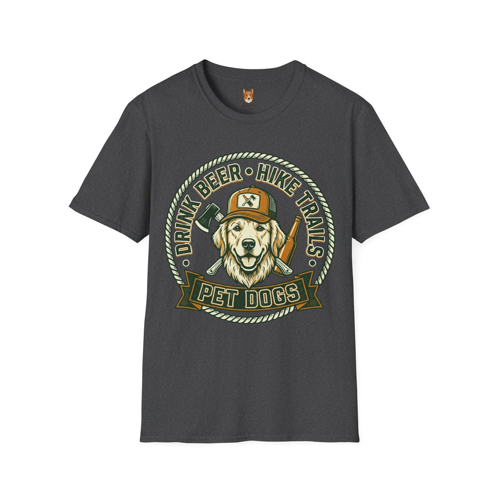 Golden Retriever x Drink Beer . Hike Trails . Pet Dogs - T-Shirt