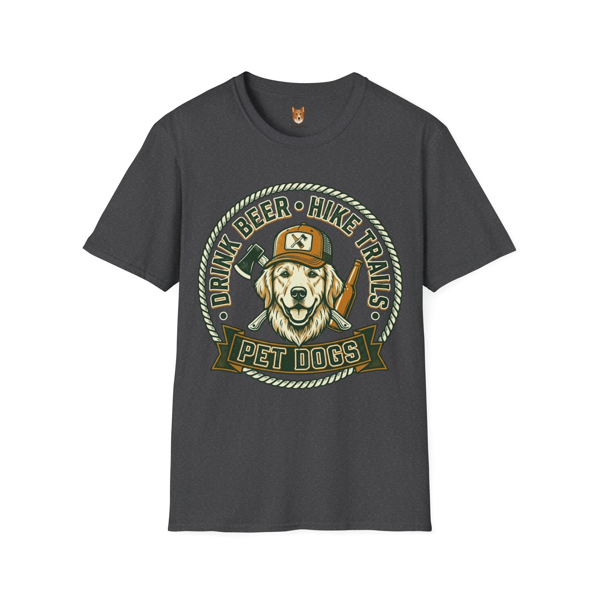 Golden Retriever x Drink Beer . Hike Trails . Pet Dogs - T-Shirt