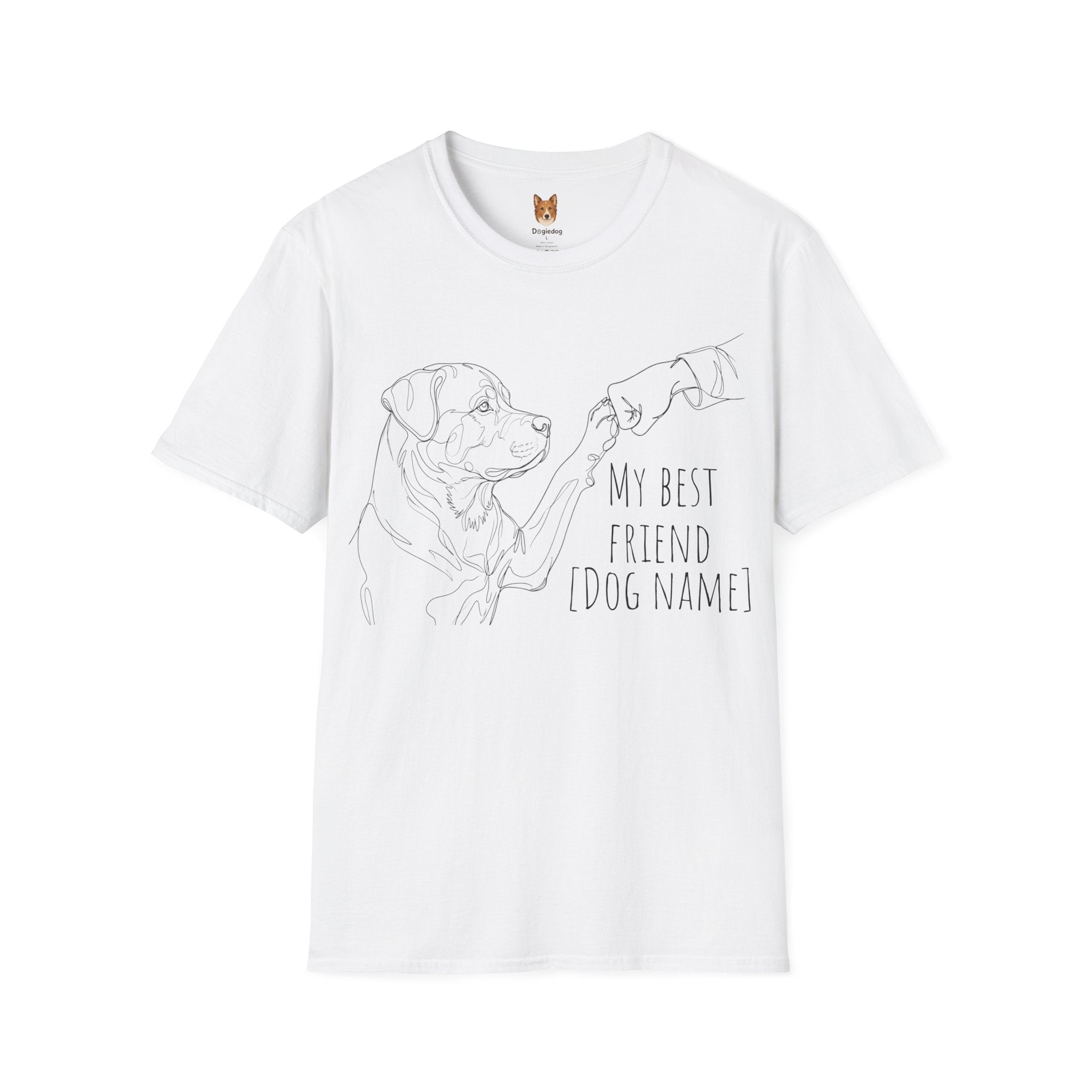 Rottweiler x Line Art x Fist Bump x My Best Friend - T-Shirt