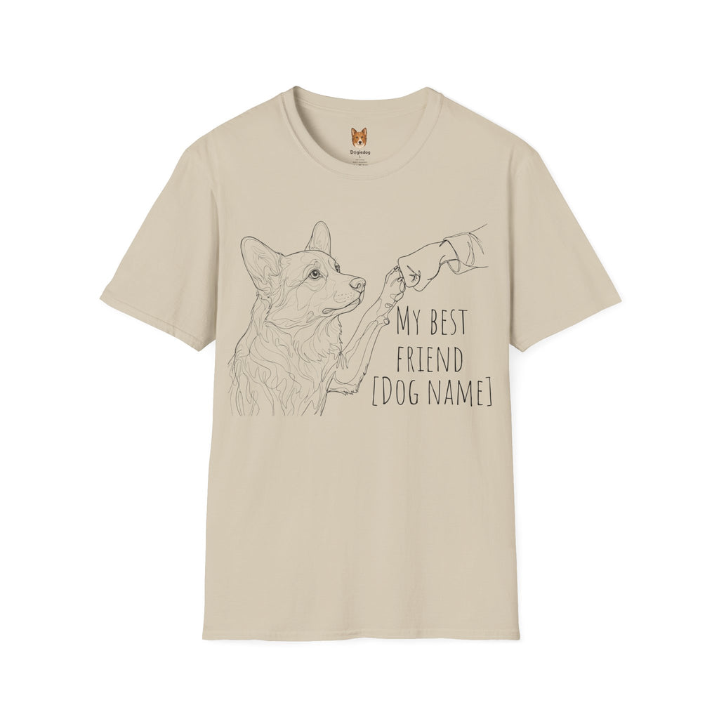 Corgi x Line Art x Fist Bump x My Best Friend - T-Shirt