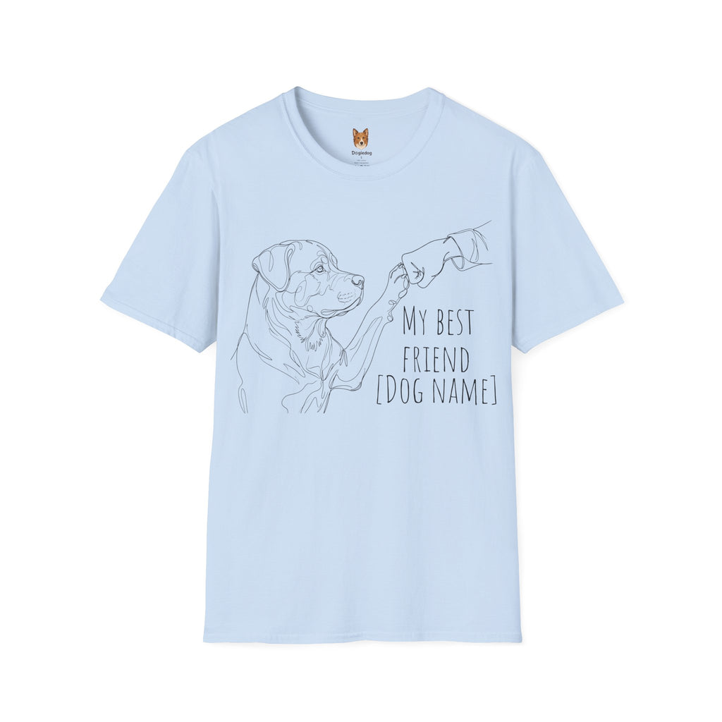 Rottweiler x Line Art x Fist Bump x My Best Friend - T-Shirt
