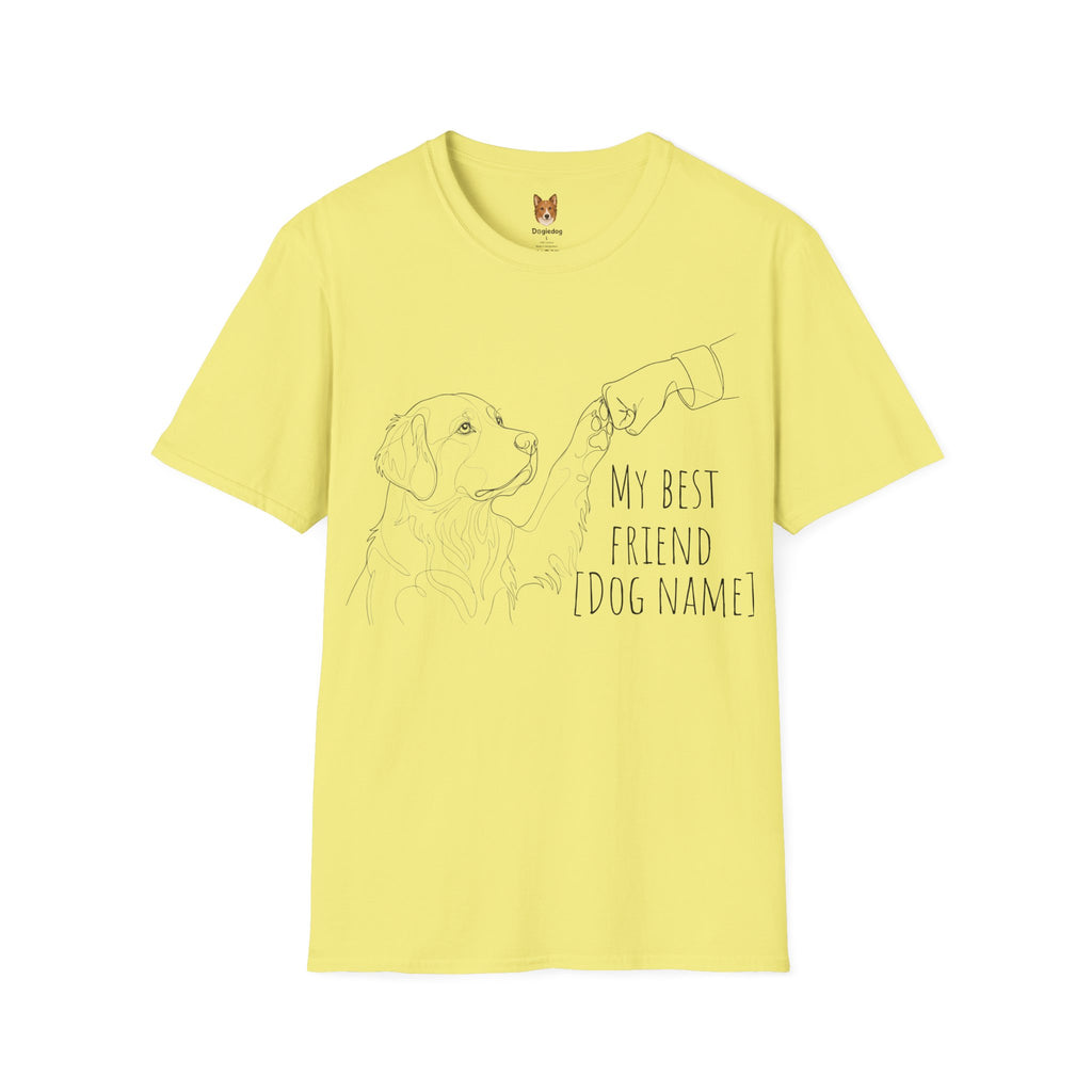 Golden Retriever x Line Art x Fist Bump x My Best Friend - T-Shirt