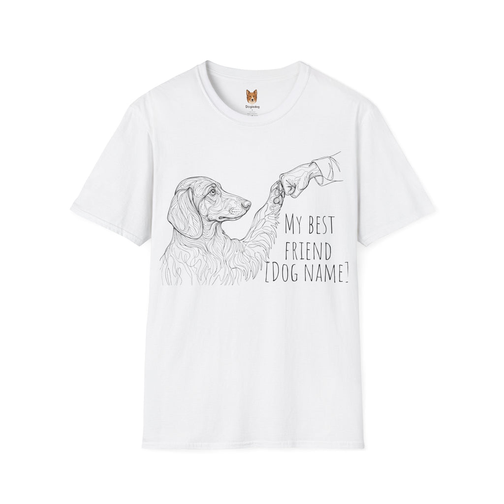 Dachshund x Line Art x Fist Bump x My Best Friend - T-Shirt