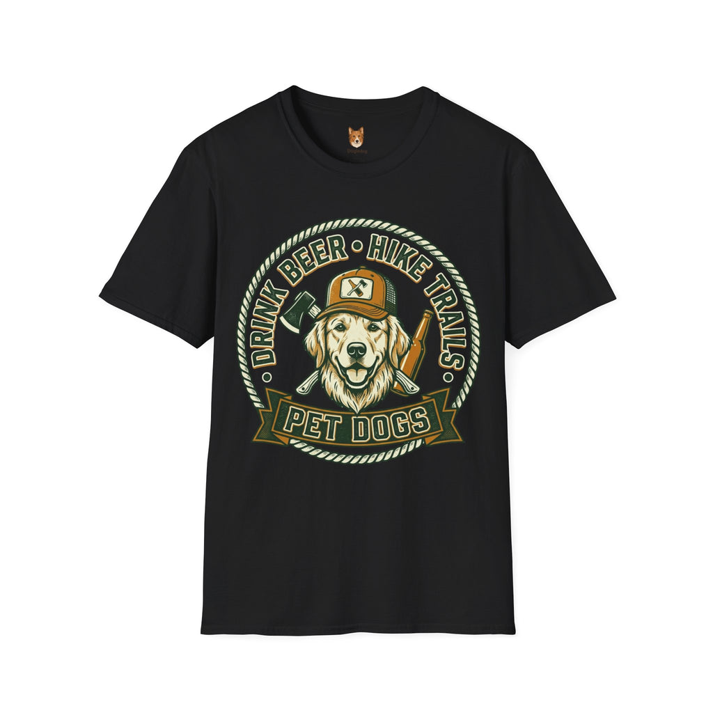 Golden Retriever x Drink Beer . Hike Trails . Pet Dogs - T-Shirt