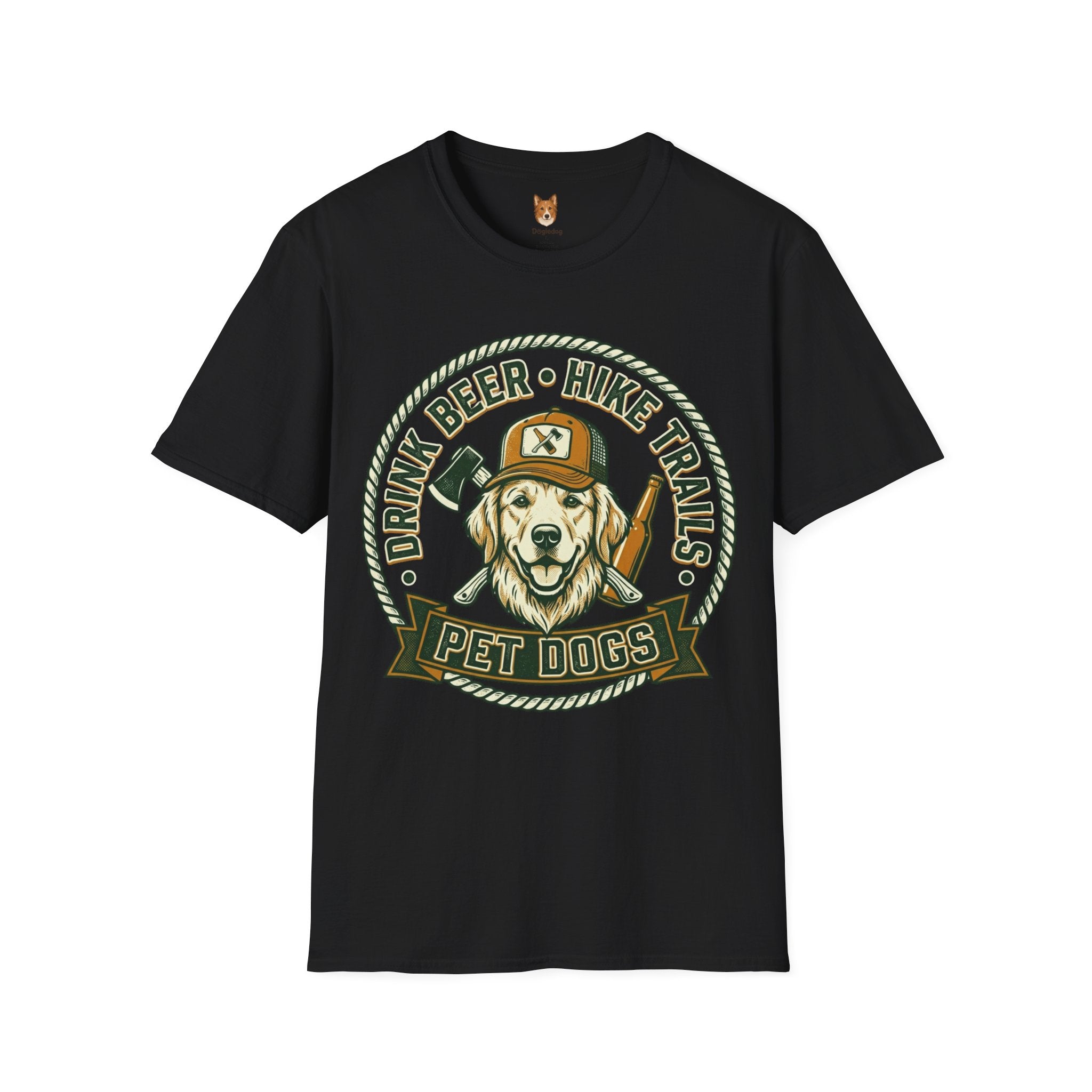 Golden Retriever x Drink Beer . Hike Trails . Pet Dogs - T-Shirt