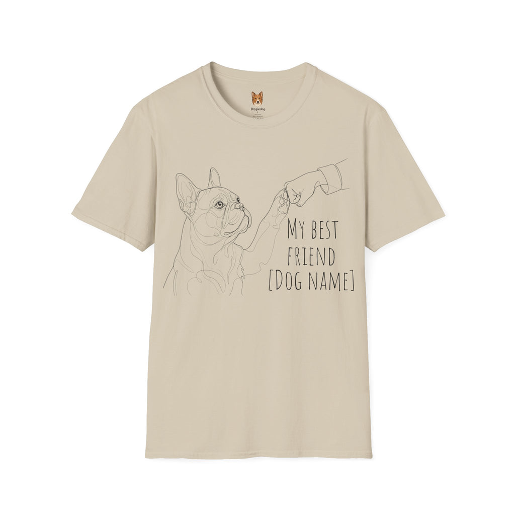 French Bulldog of Bulldog x Line Art x Fist Bump x My Best Friend - T-Shirt