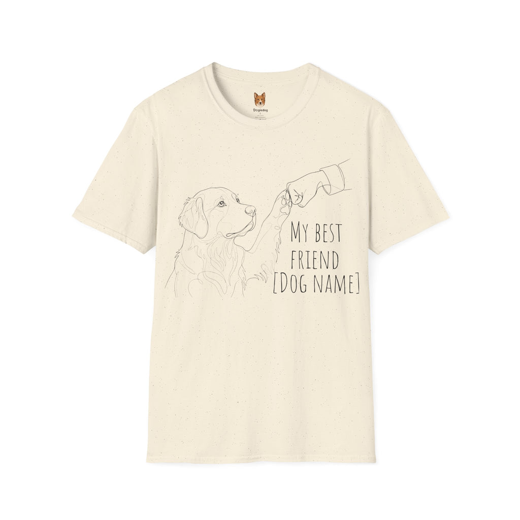 Golden Retriever x Line Art x Fist Bump x My Best Friend - T-Shirt