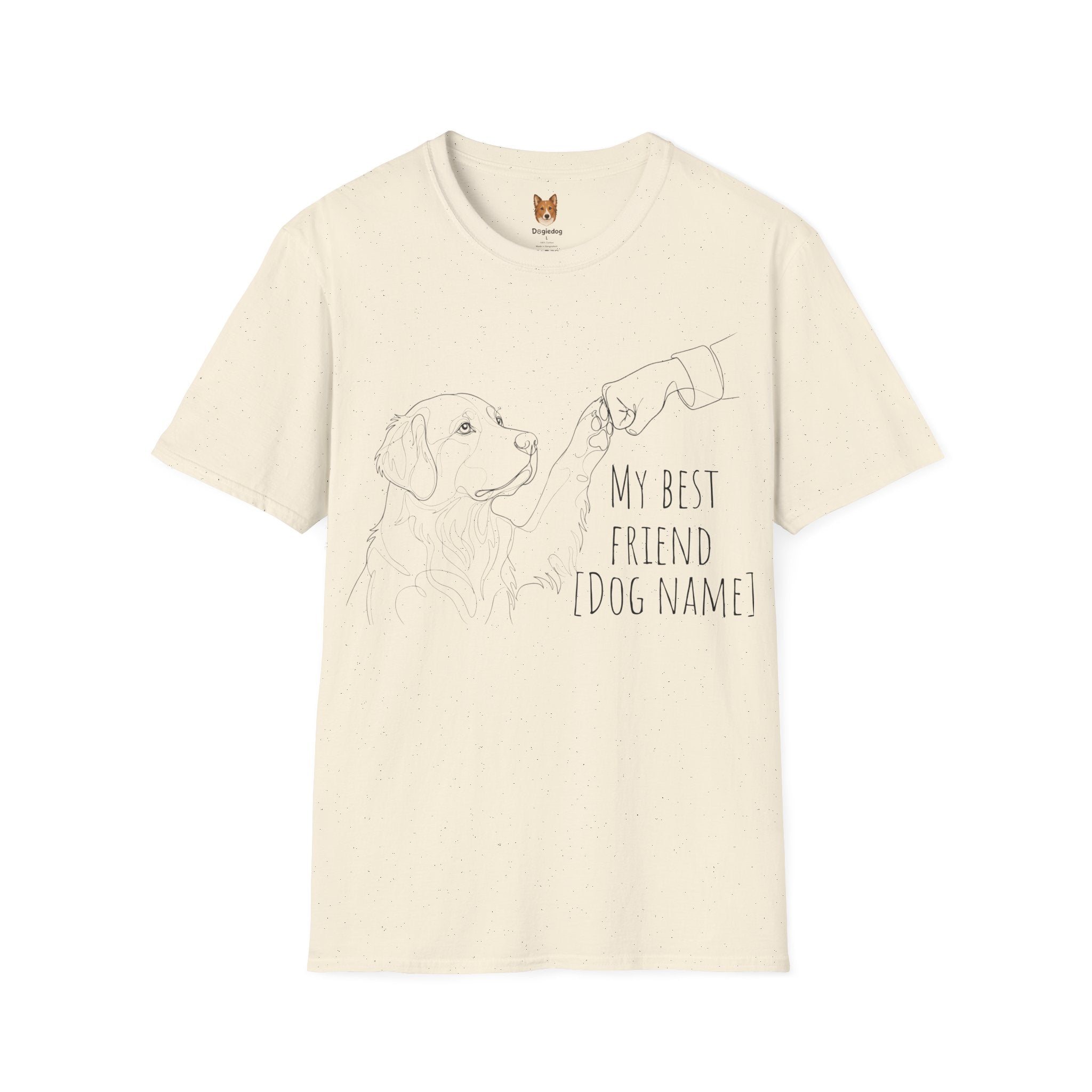 Golden Retriever x Line Art x Fist Bump x My Best Friend - T-Shirt