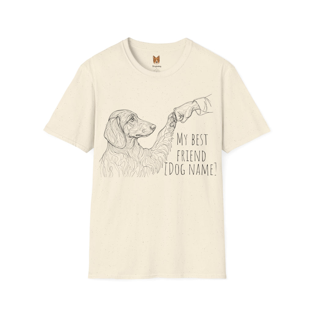 Dachshund x Line Art x Fist Bump x My Best Friend - T-Shirt