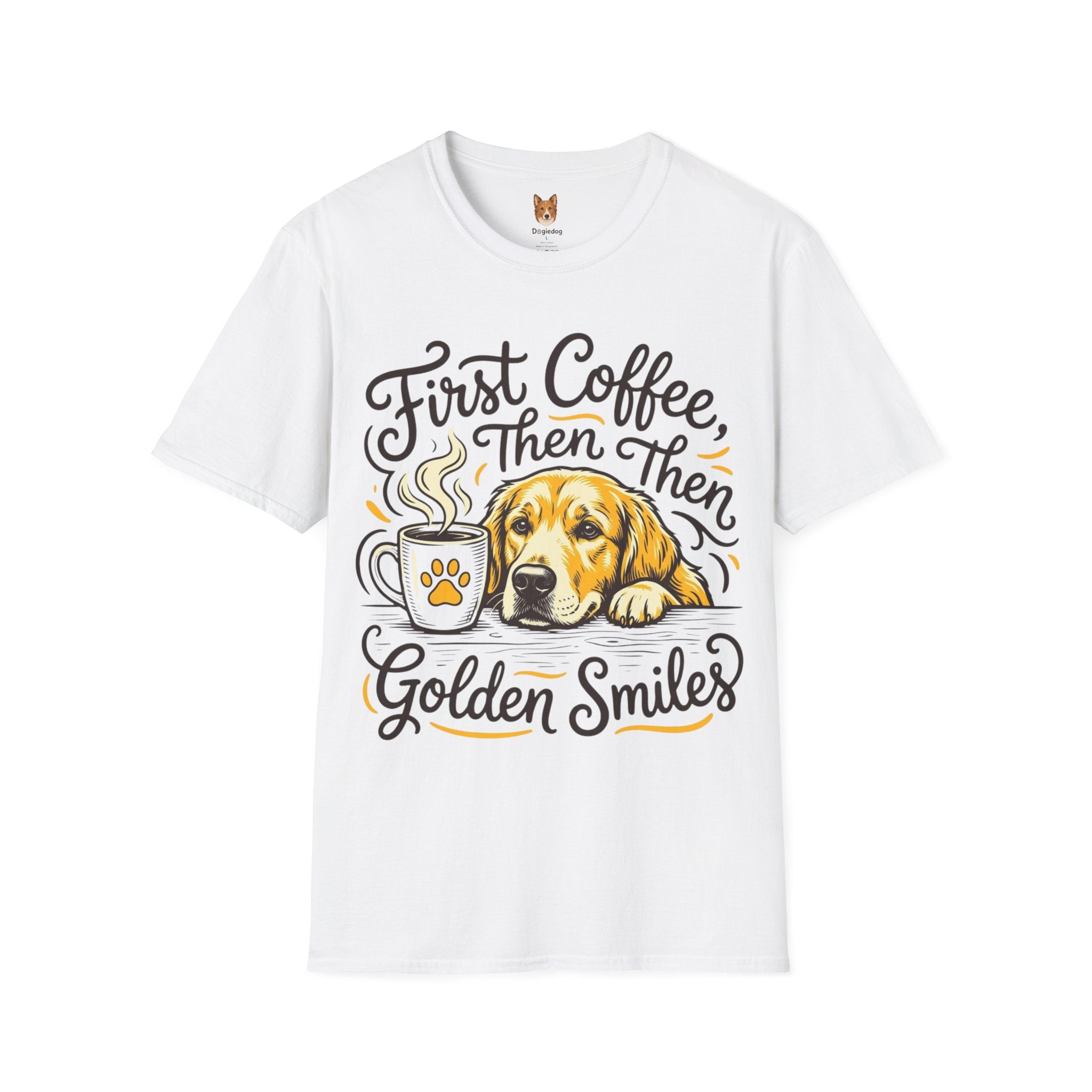 Golden Retriever x First Coffee - T-Shirt