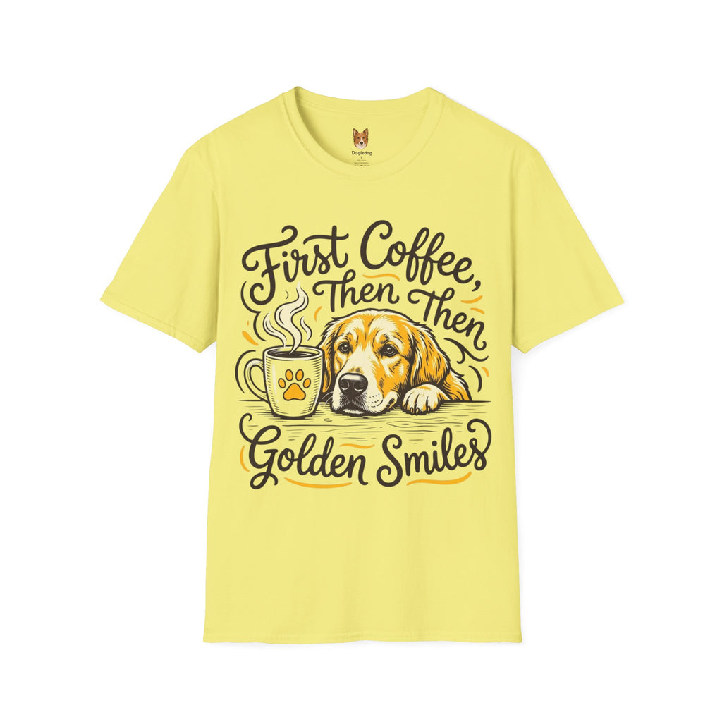 Golden Retriever x First Coffee - T-Shirt
