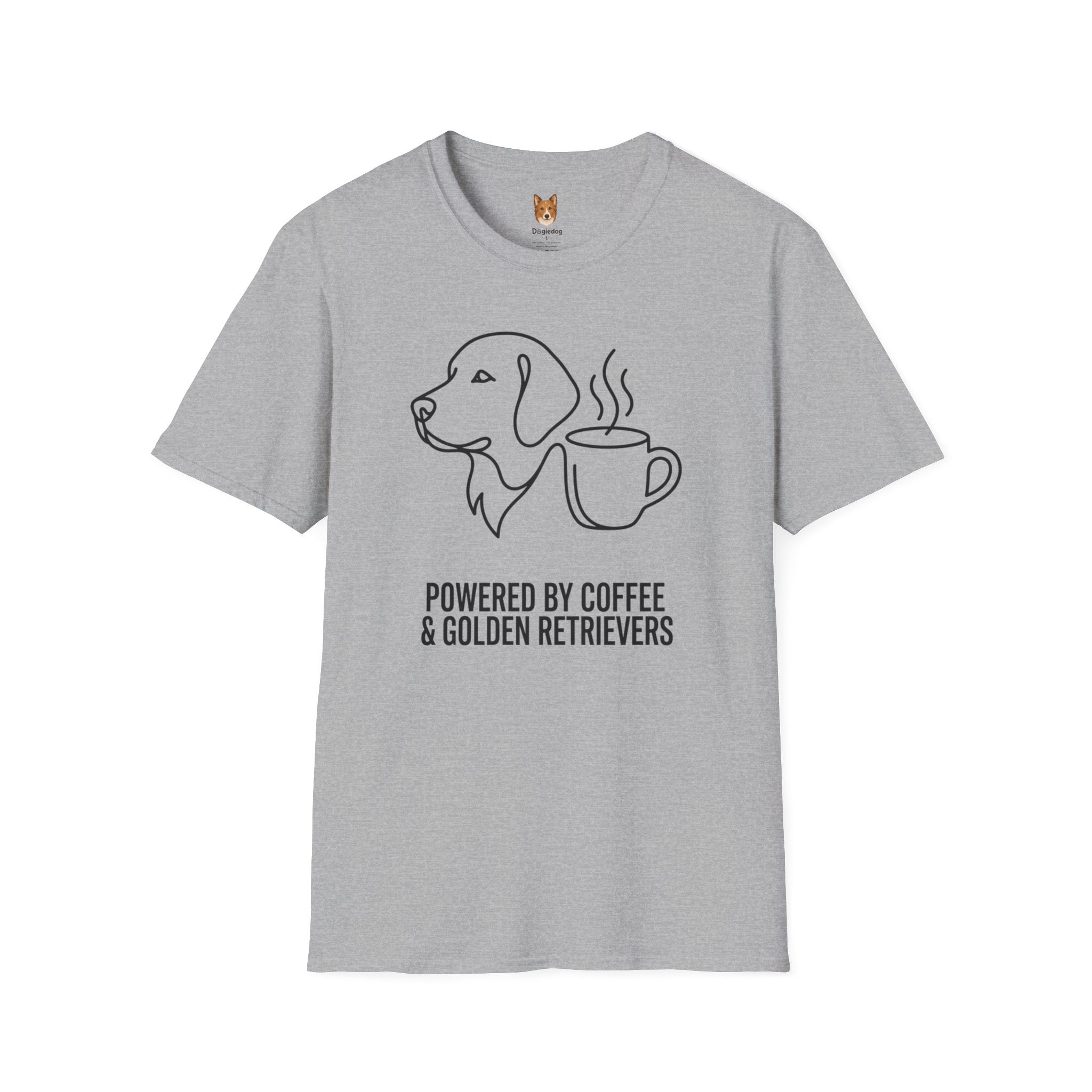 Golden Retriever x Powered by Coffee - T-Shirt