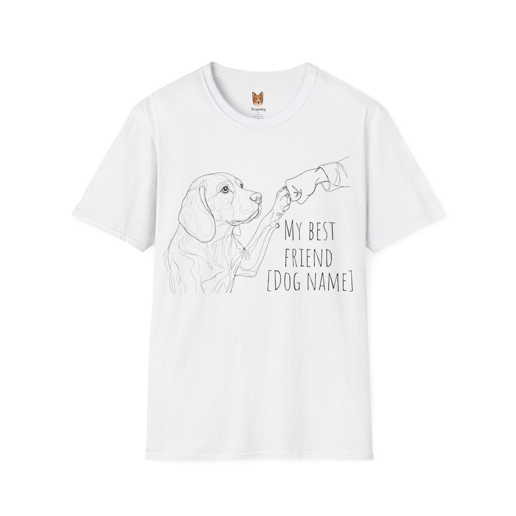 Beagle x Line Art x Fist Bump x My Best Friend - T-Shirt