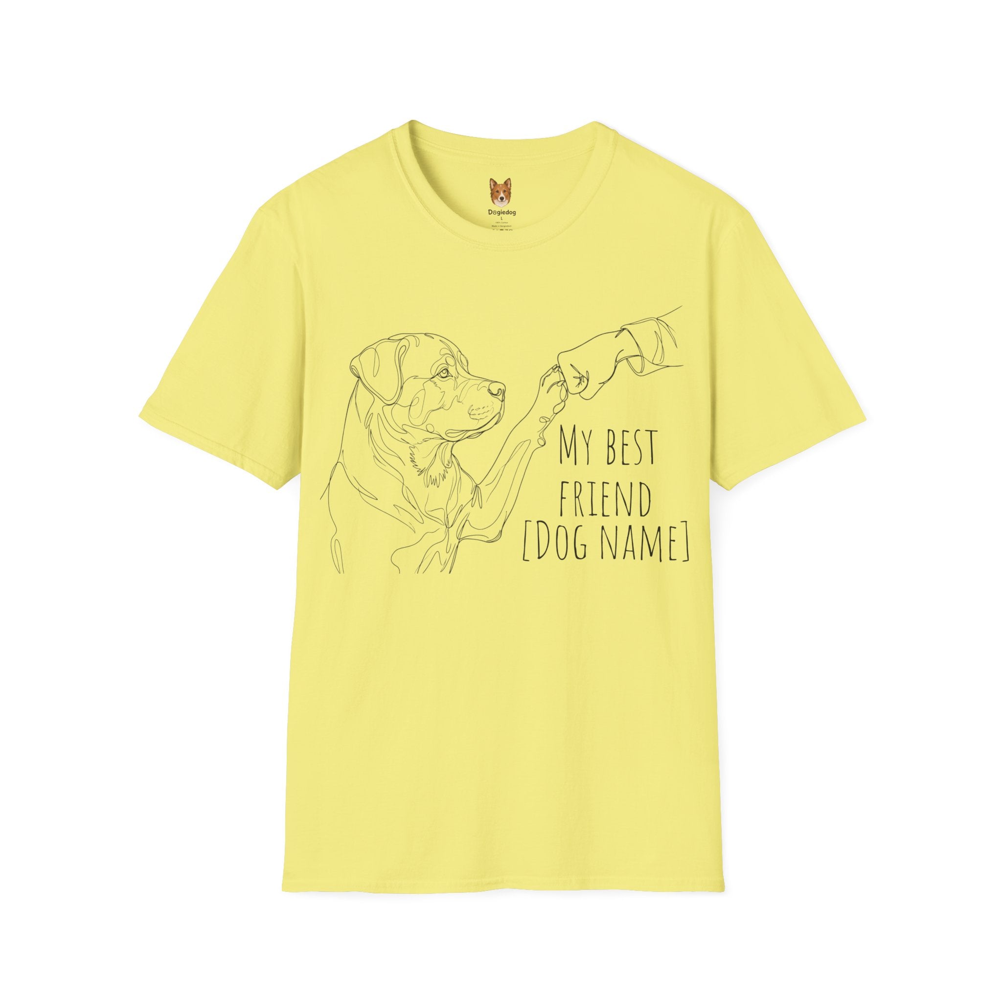 Rottweiler x Line Art x Fist Bump x My Best Friend - T-Shirt