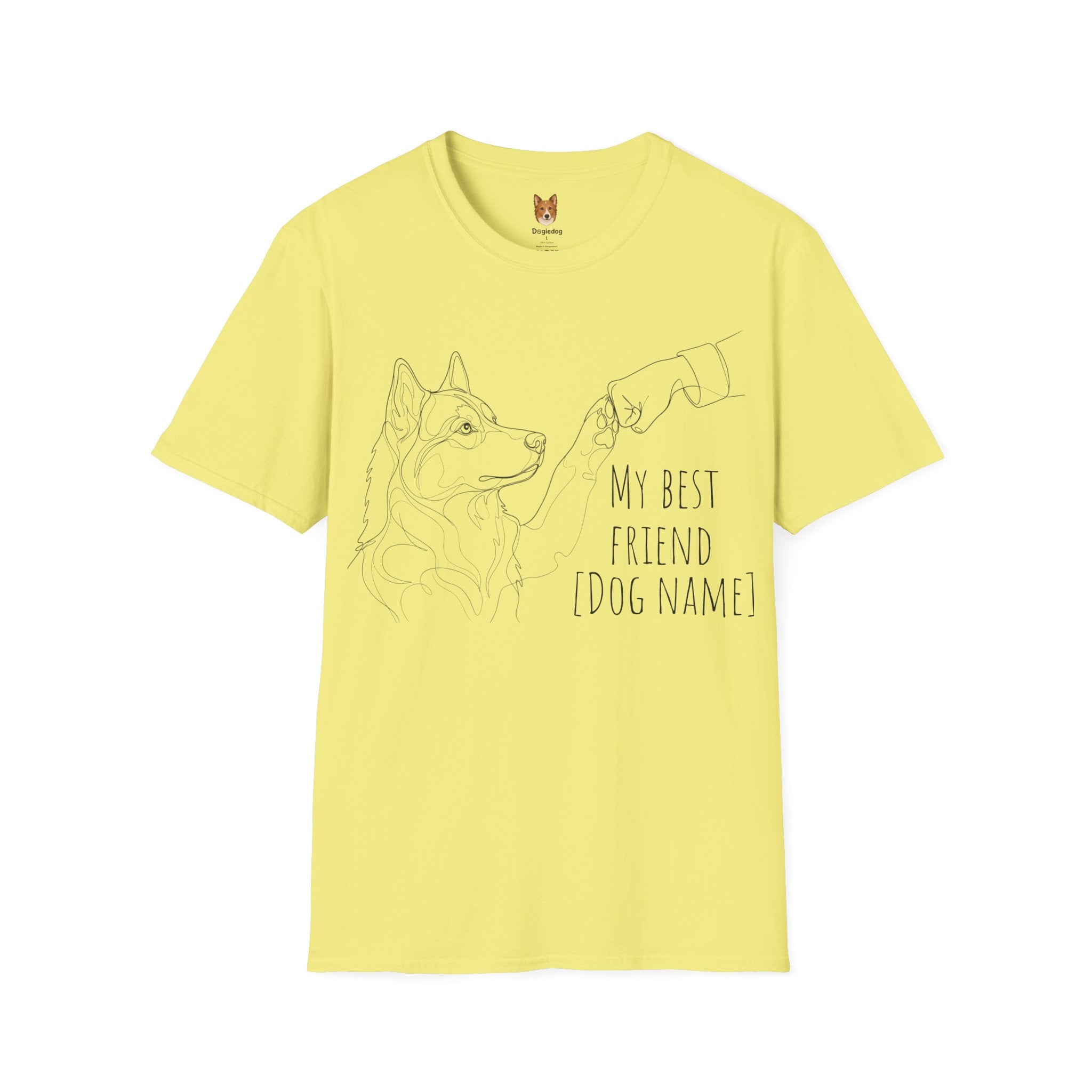 Husky  x Line Art x Fist Bump x My Best Friend - T-Shirt