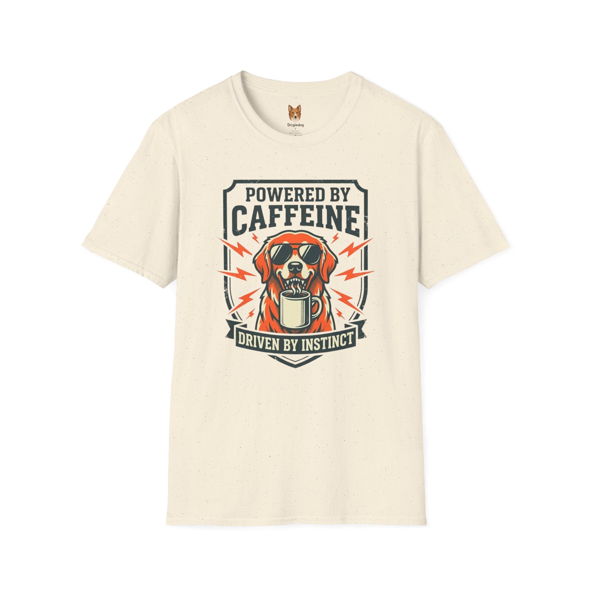 Golden Retriever x Powered by Caffeine