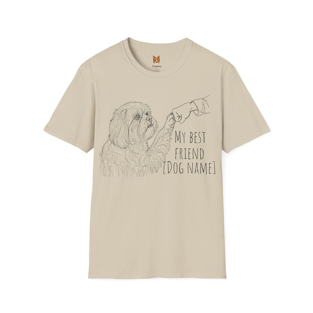 Shih Tzu x Line Art x Fist Bump x My Best Friend - T-Shirt