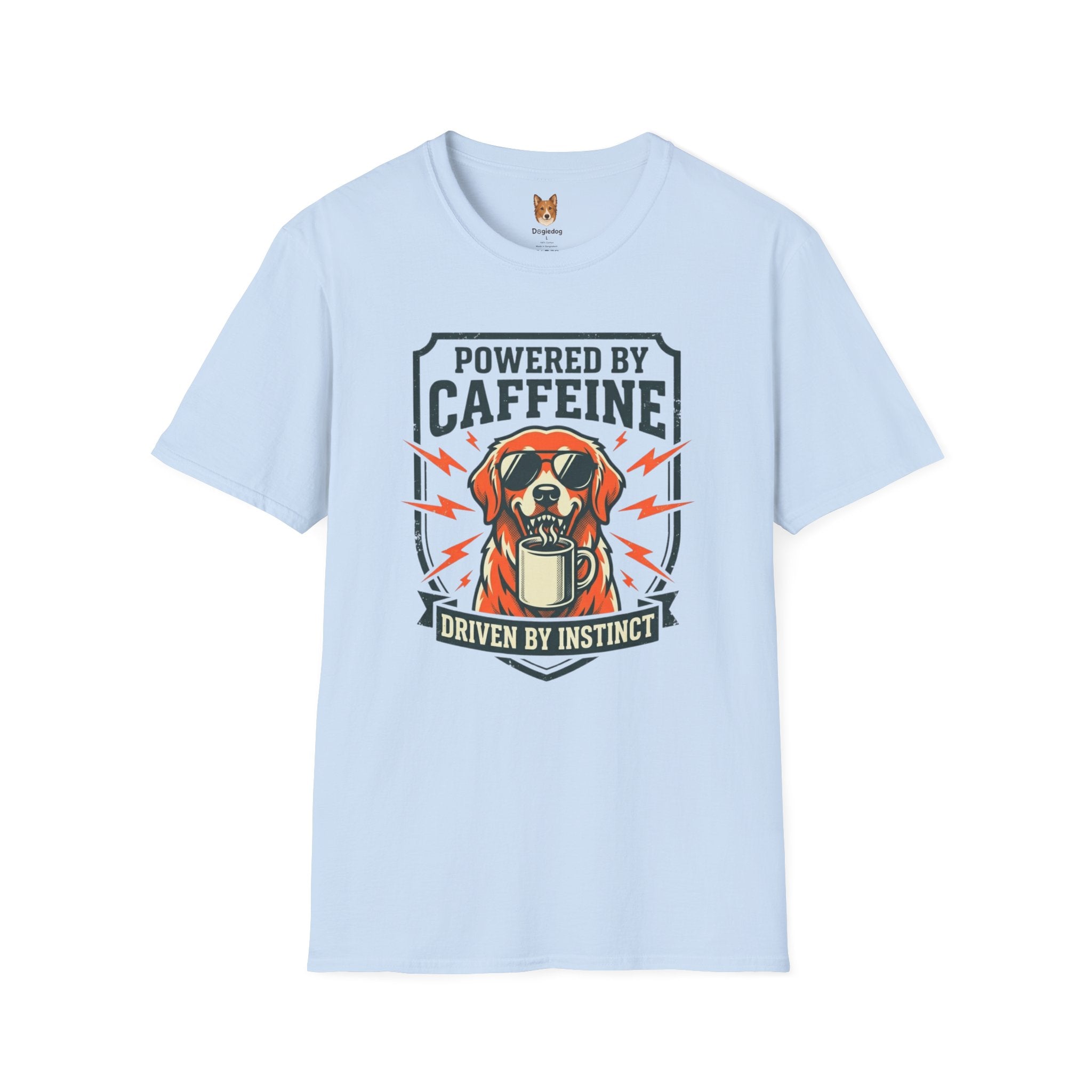 Golden Retriever x Powered by Caffeine