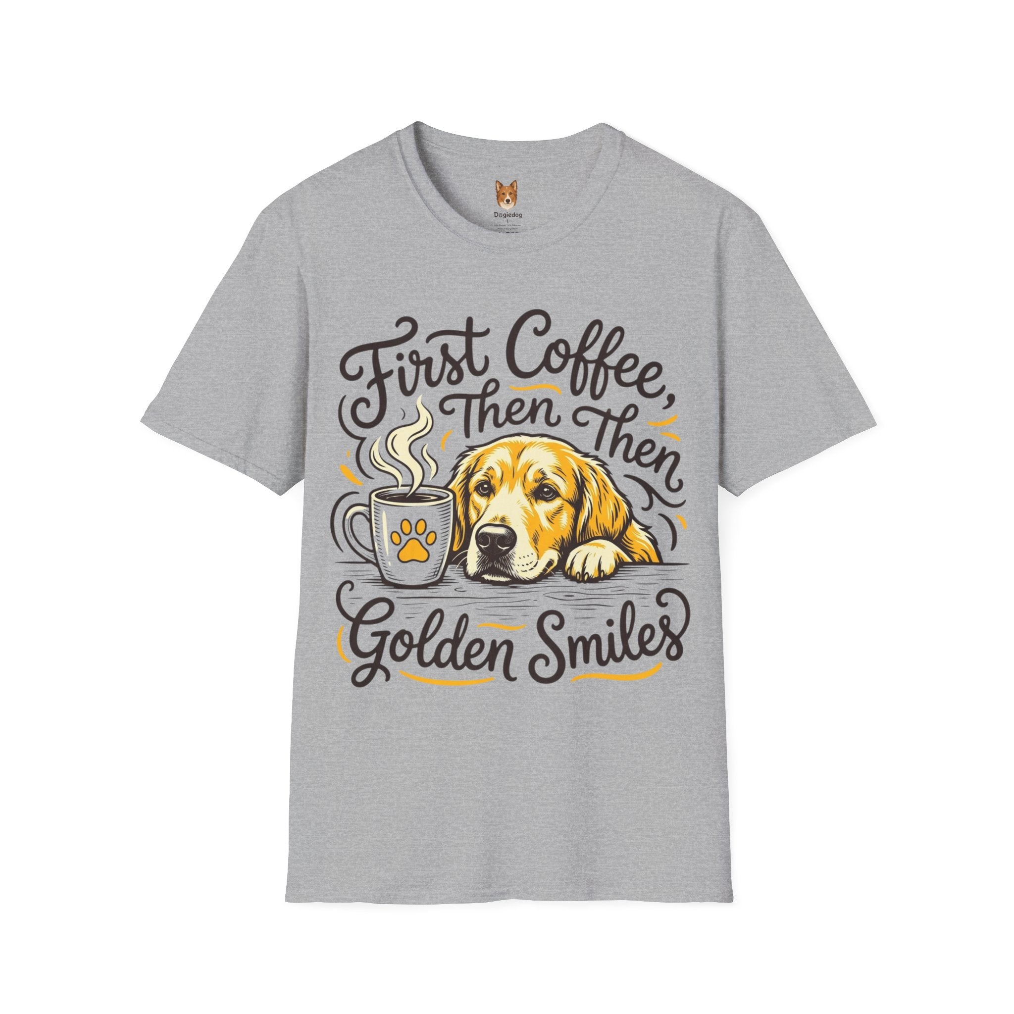 Golden Retriever x First Coffee - T-Shirt