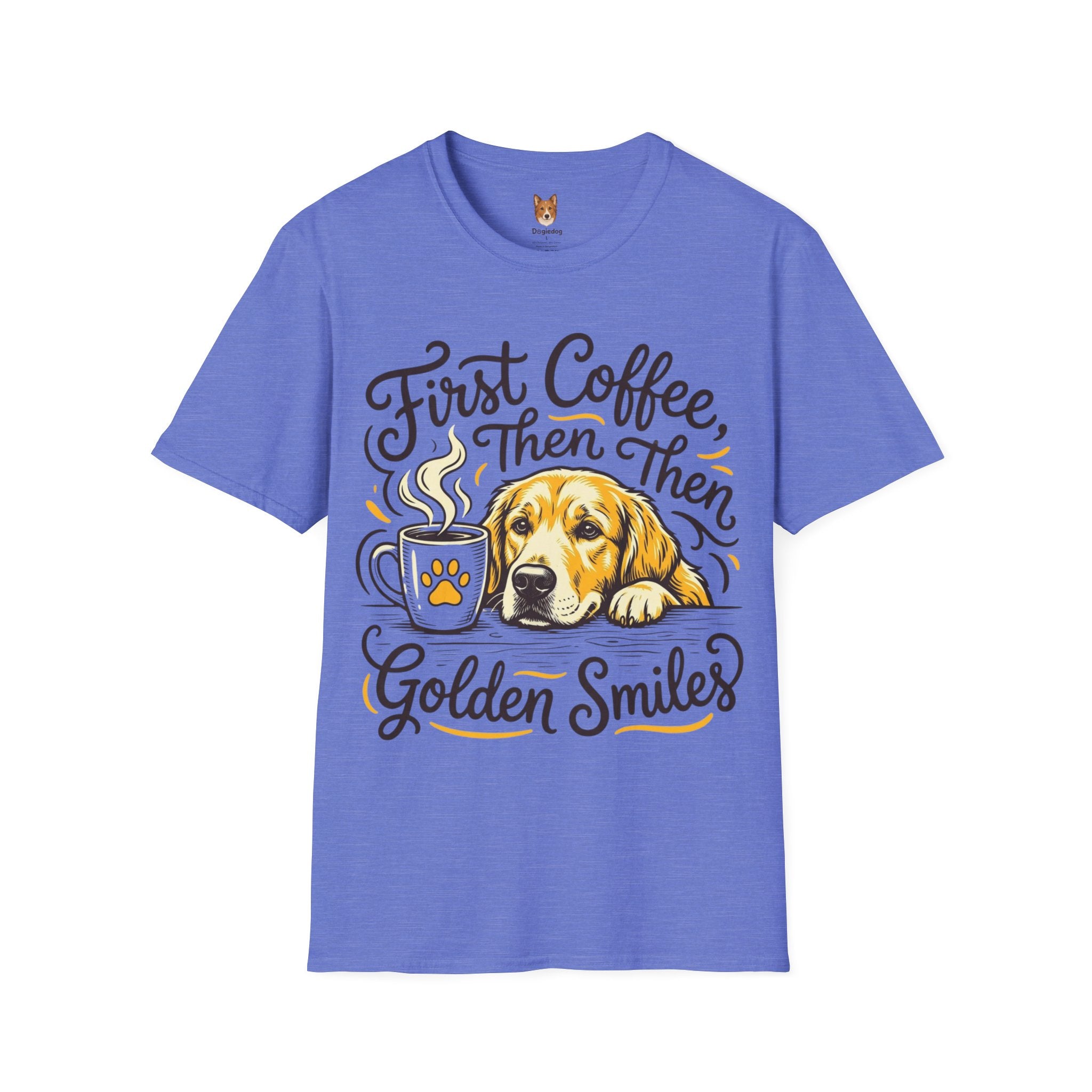 Golden Retriever x First Coffee - T-Shirt