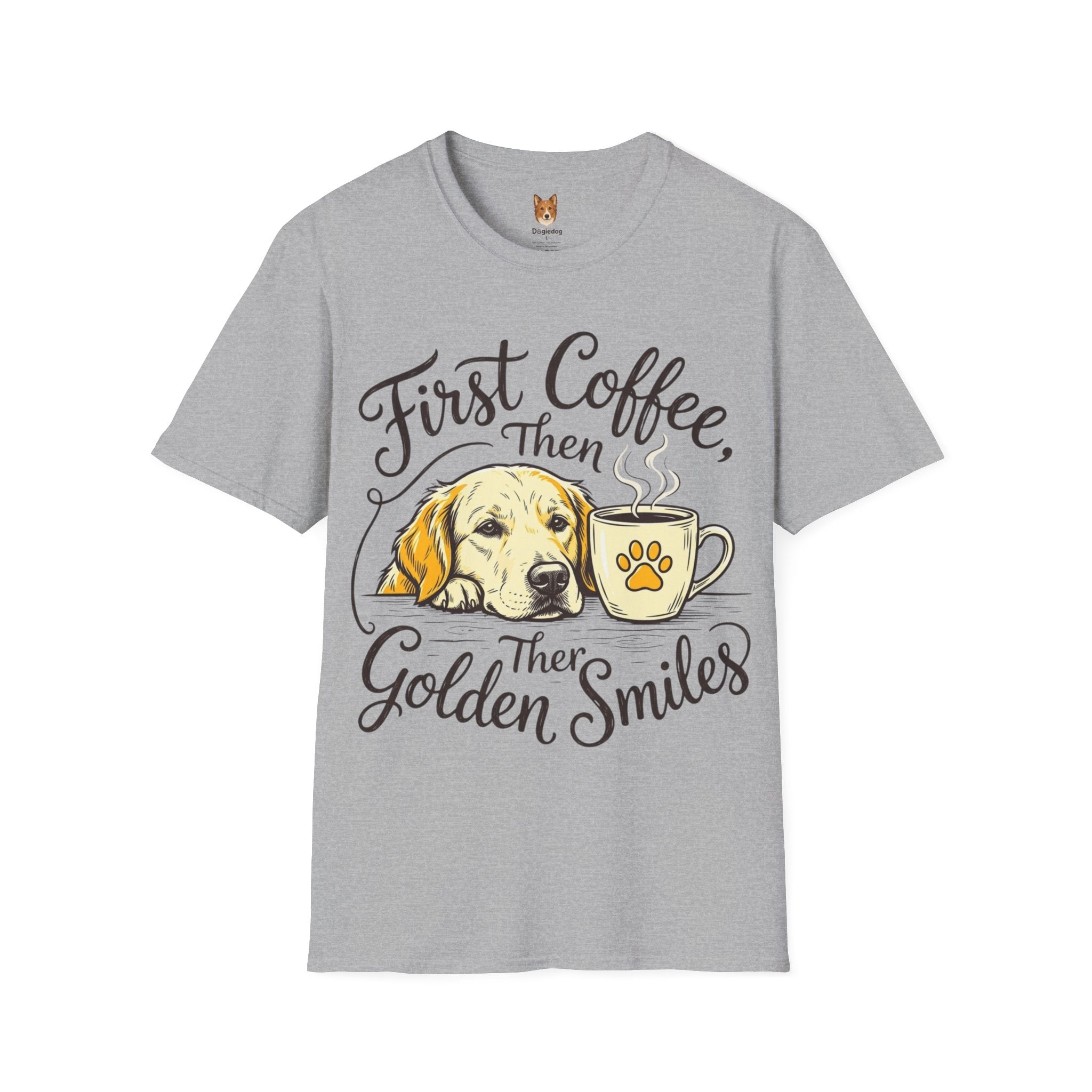 Golden Retriever x First Coffee - T-Shirt