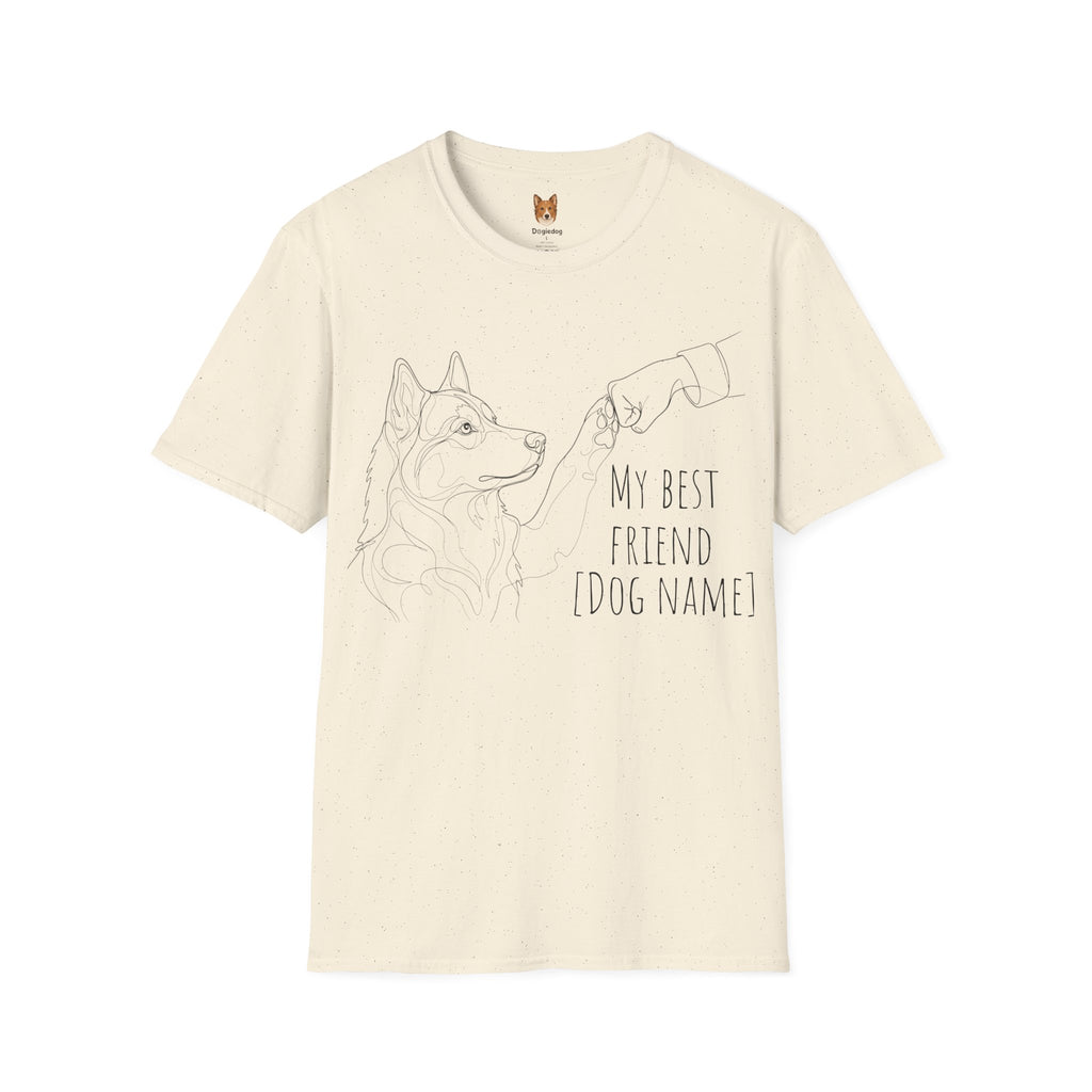 Husky  x Line Art x Fist Bump x My Best Friend - T-Shirt