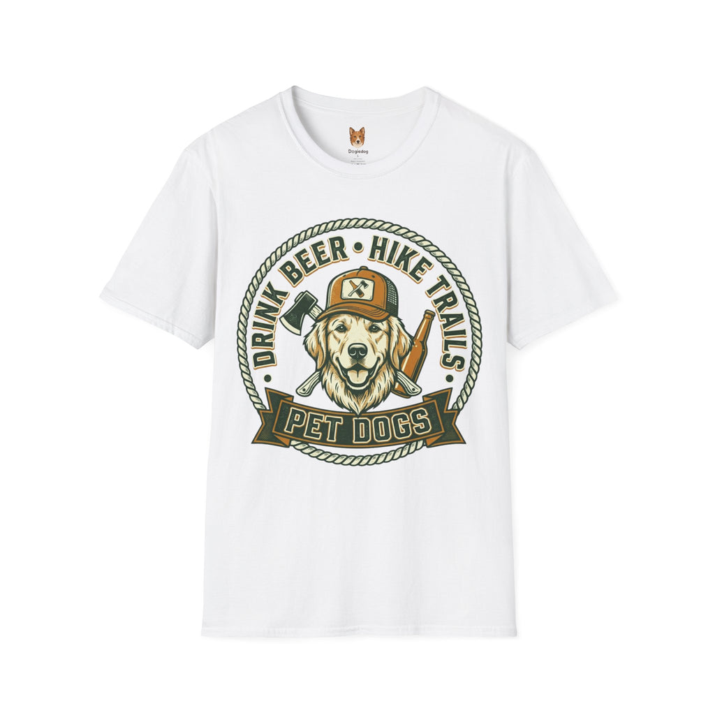 Golden Retriever x Drink Beer . Hike Trails . Pet Dogs - T-Shirt