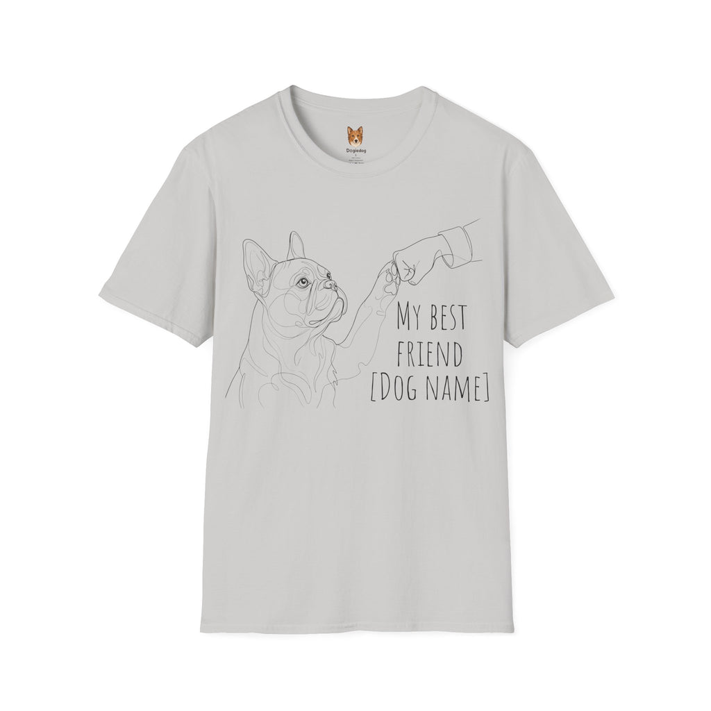 French Bulldog of Bulldog x Line Art x Fist Bump x My Best Friend - T-Shirt