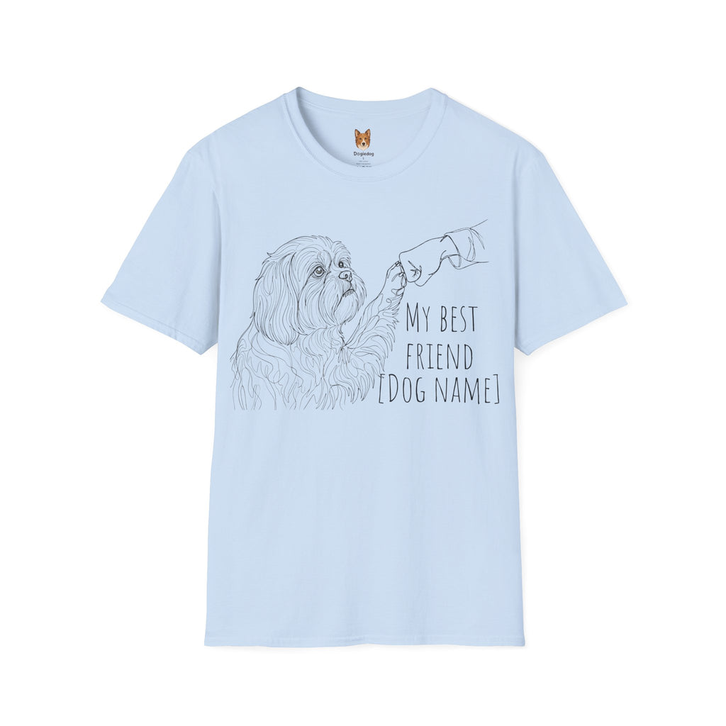 Shih Tzu x Line Art x Fist Bump x My Best Friend - T-Shirt