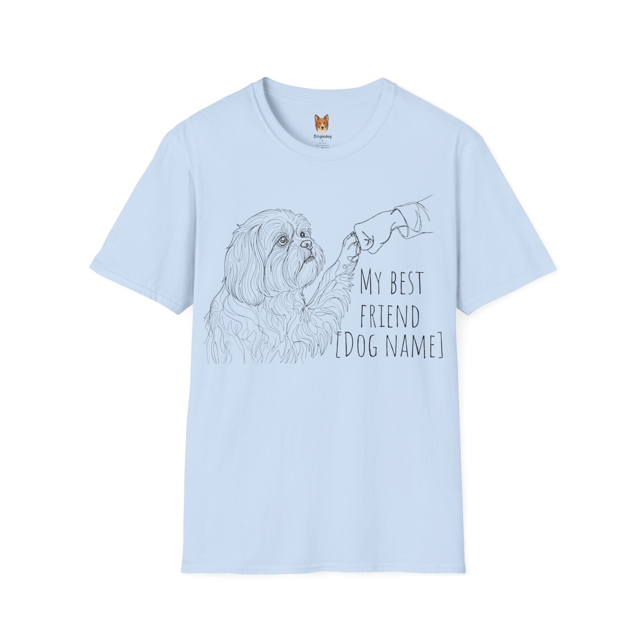 Shih Tzu x Line Art x Fist Bump x My Best Friend - T-Shirt