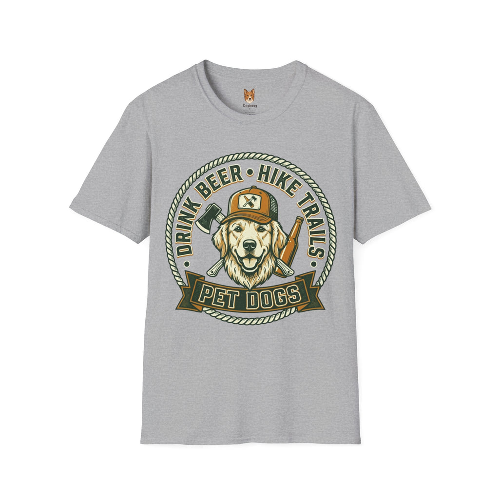 Golden Retriever x Drink Beer . Hike Trails . Pet Dogs - T-Shirt