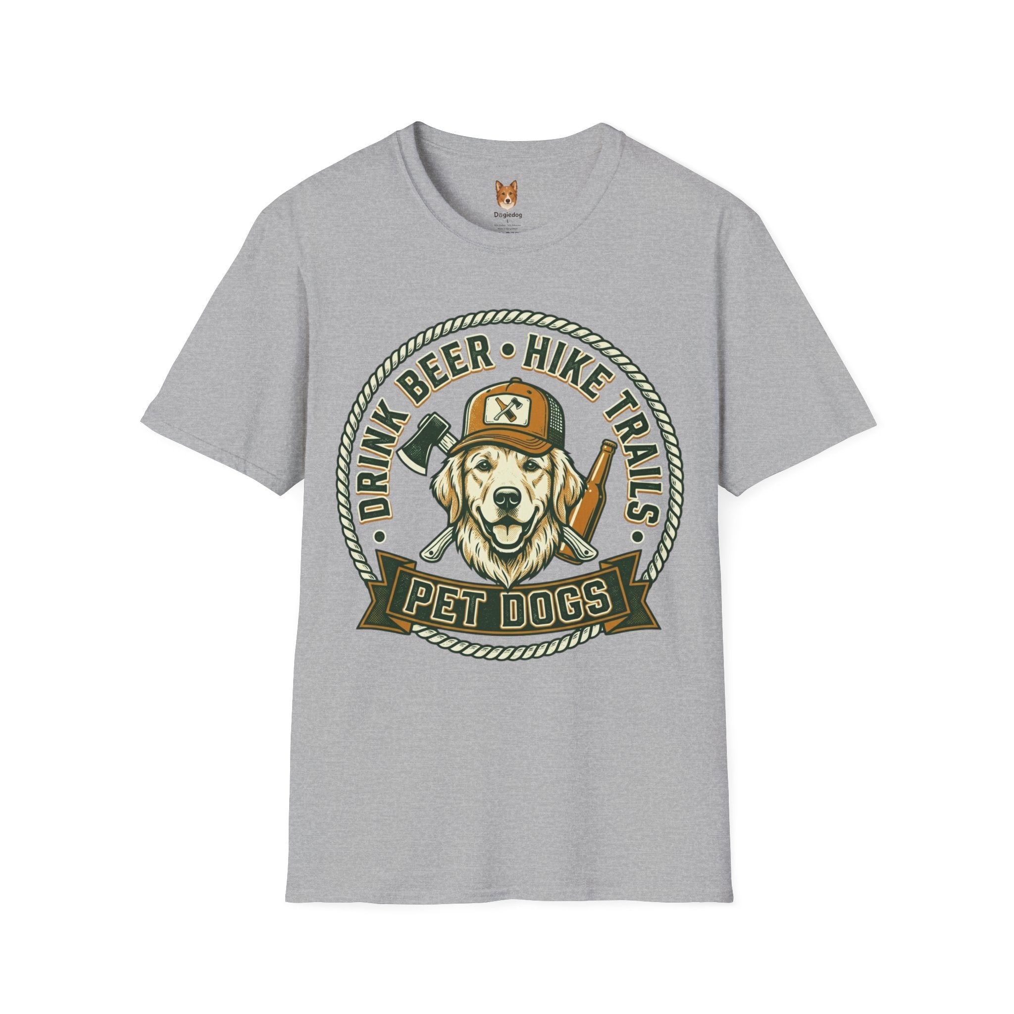 Golden Retriever x Drink Beer . Hike Trails . Pet Dogs - T-Shirt