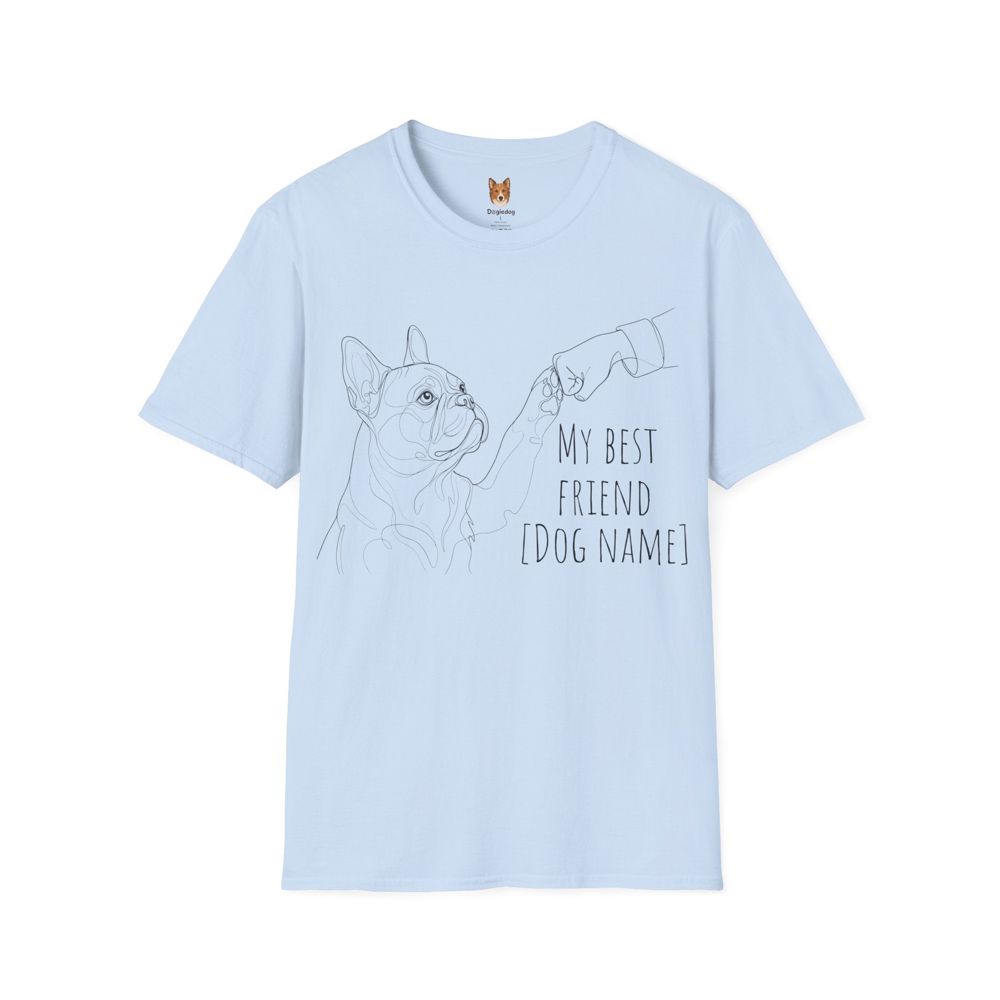French Bulldog of Bulldog x Line Art x Fist Bump x My Best Friend - T-Shirt