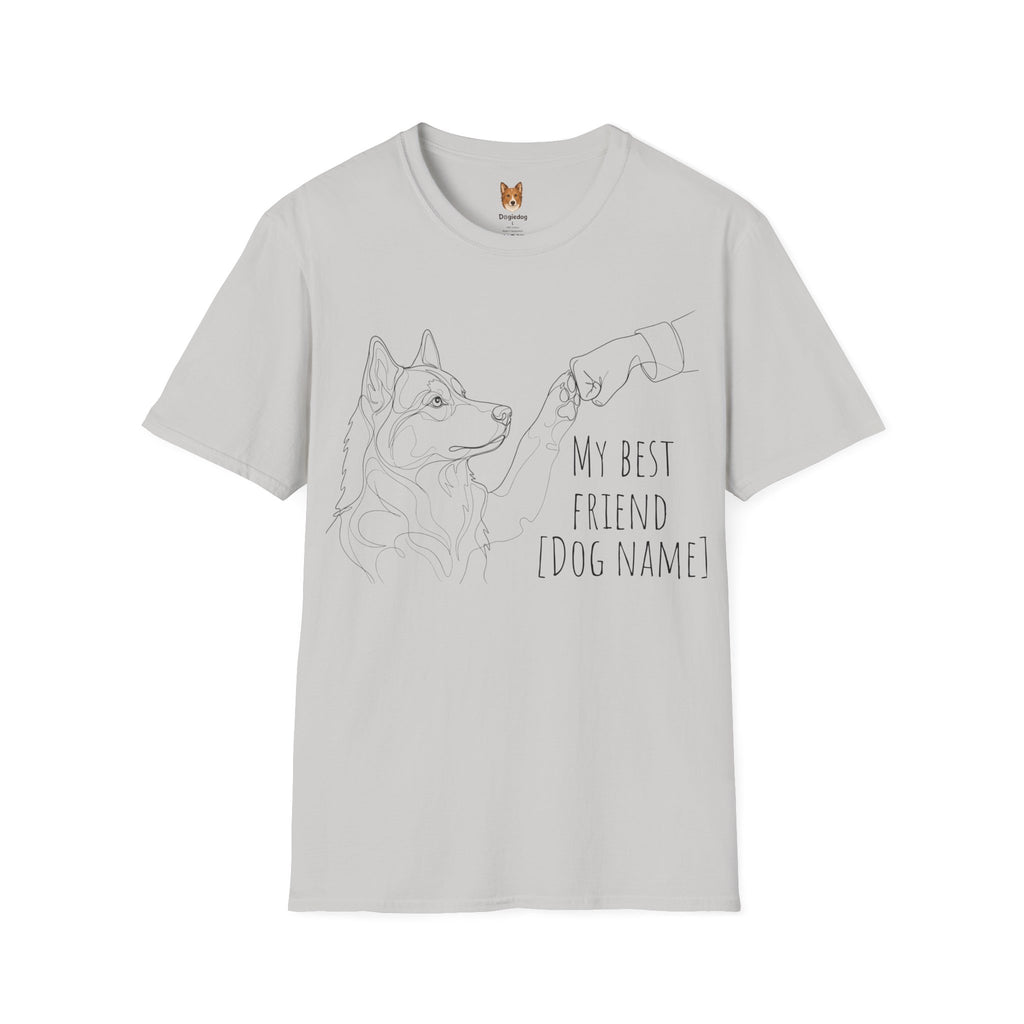 Husky  x Line Art x Fist Bump x My Best Friend - T-Shirt