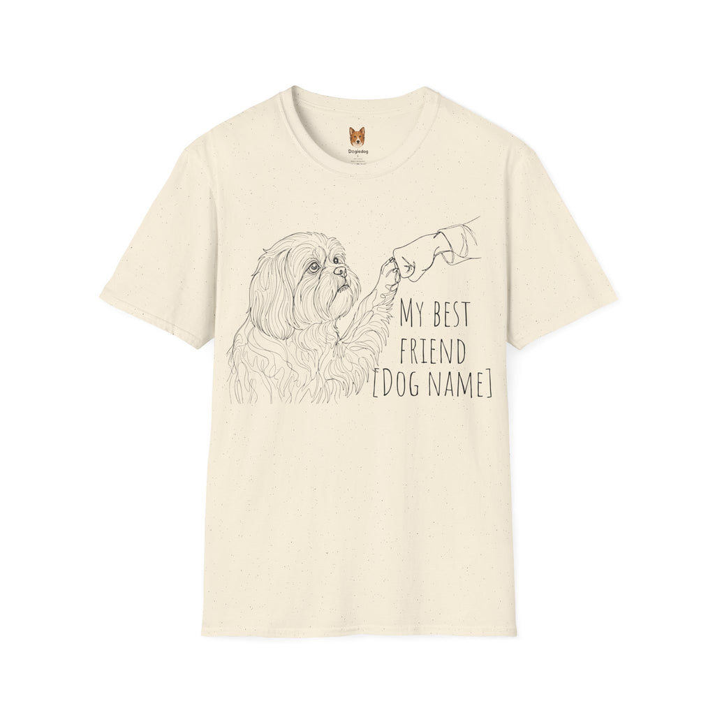 Shih Tzu x Line Art x Fist Bump x My Best Friend - T-Shirt