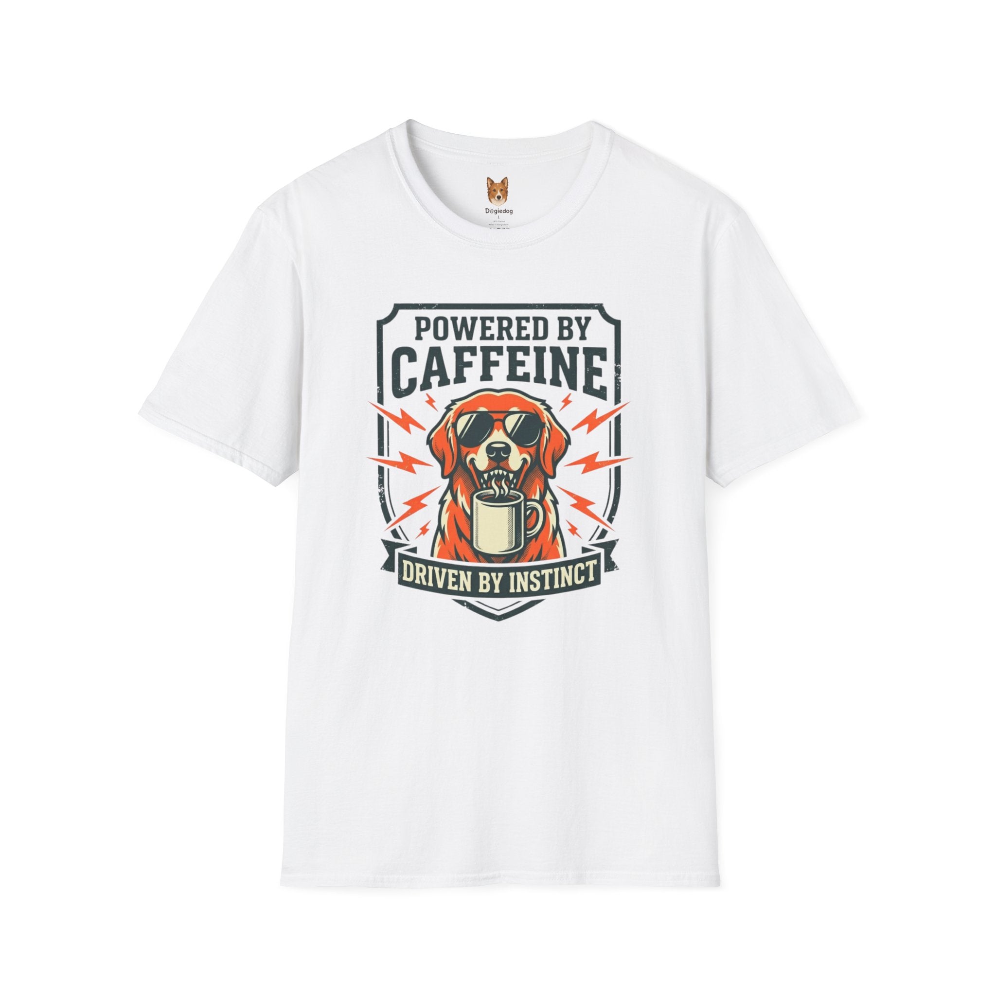 Golden Retriever x Powered by Caffeine