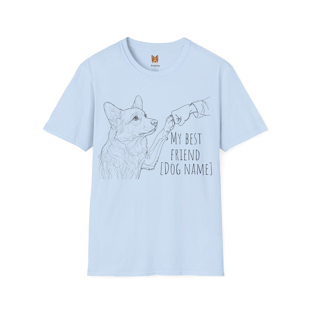 Corgi x Line Art x Fist Bump x My Best Friend - T-Shirt