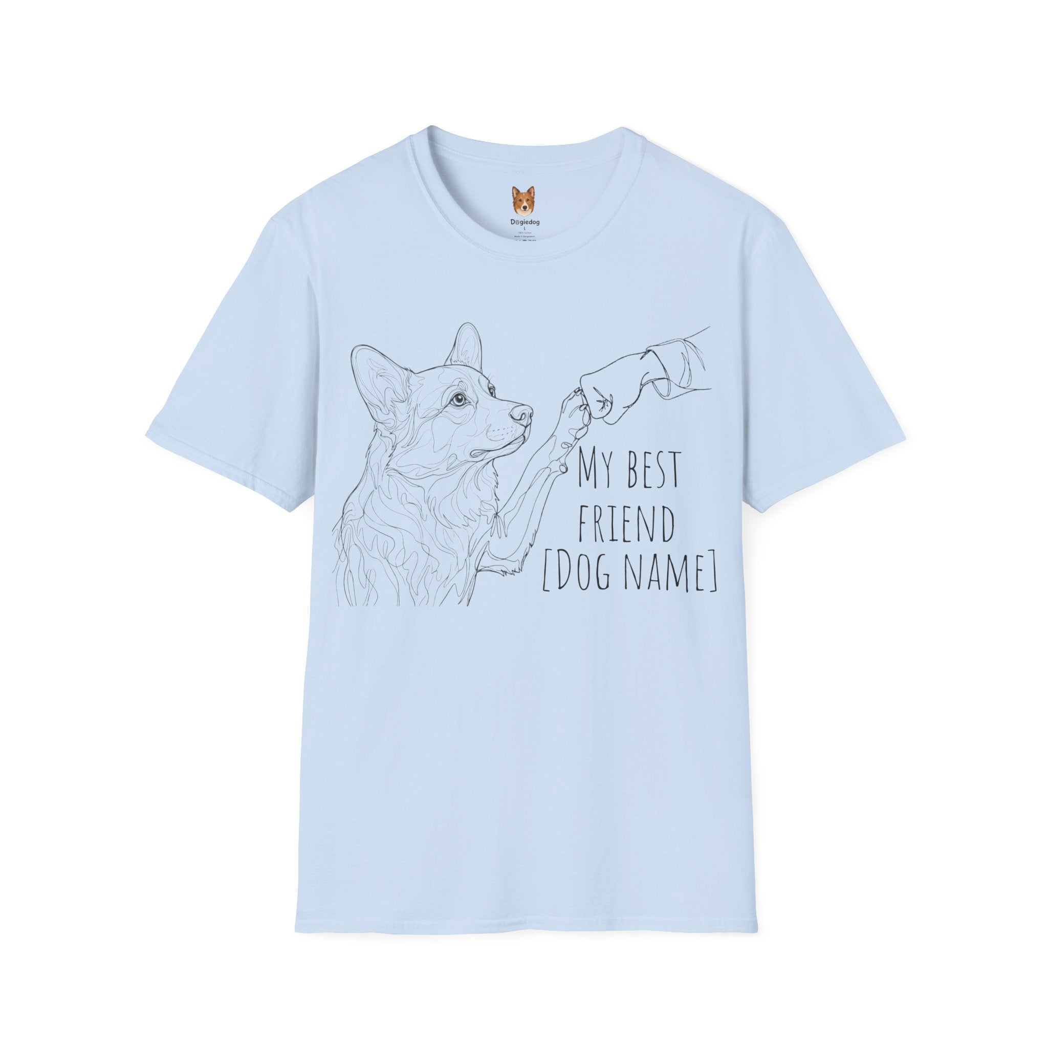 Corgi x Line Art x Fist Bump x My Best Friend - T-Shirt