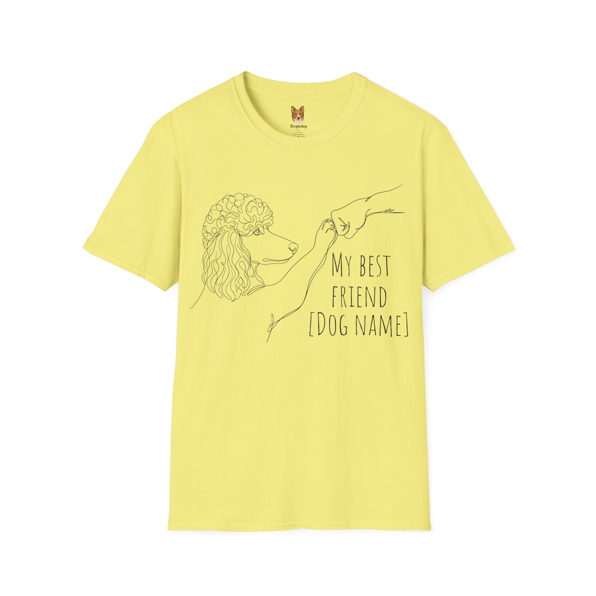 Poodle x Line Art x Fist Bump x My Best Friend - T-Shirt