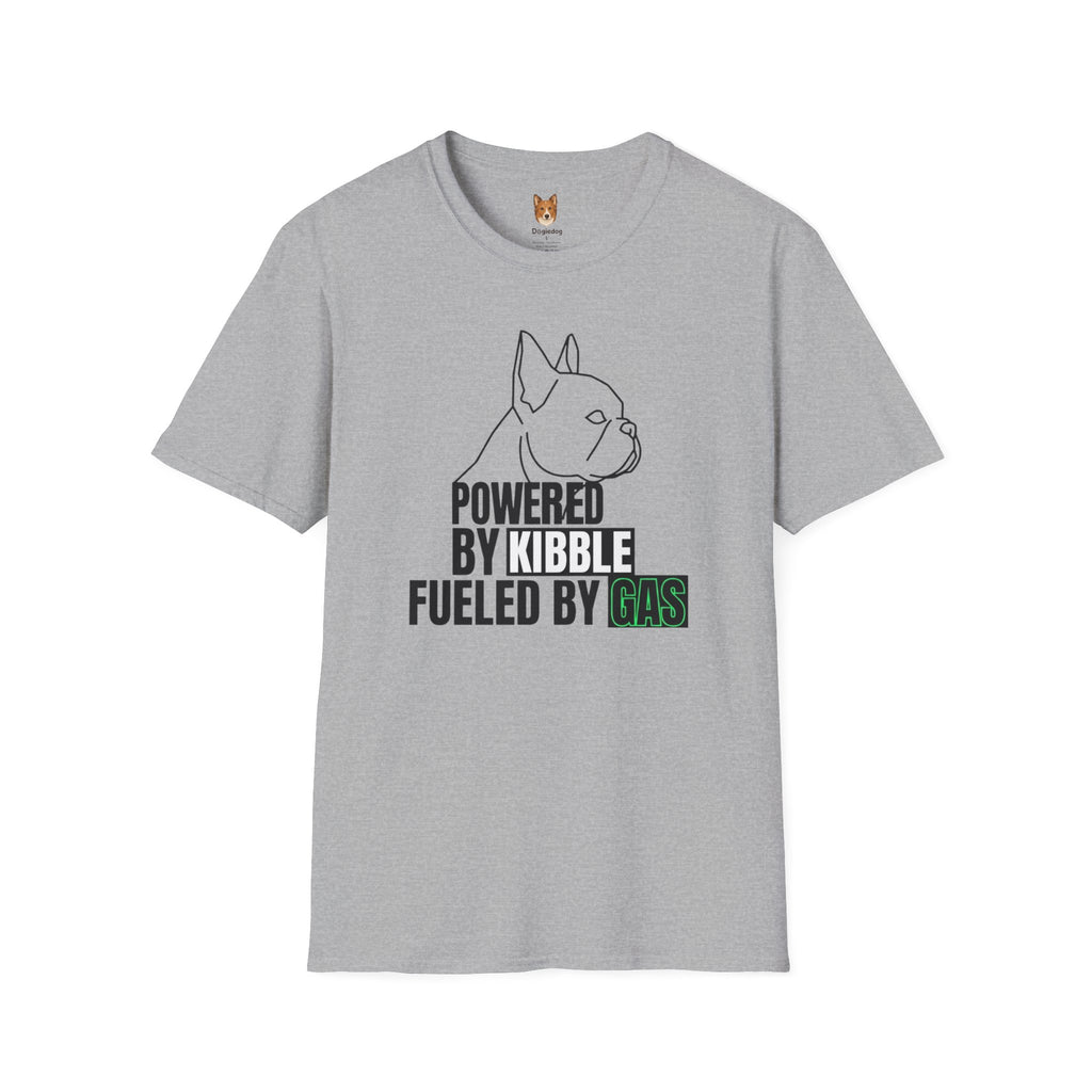 French Bulldog x Powered by Kibble, Fueled by Gas - T-Shirt