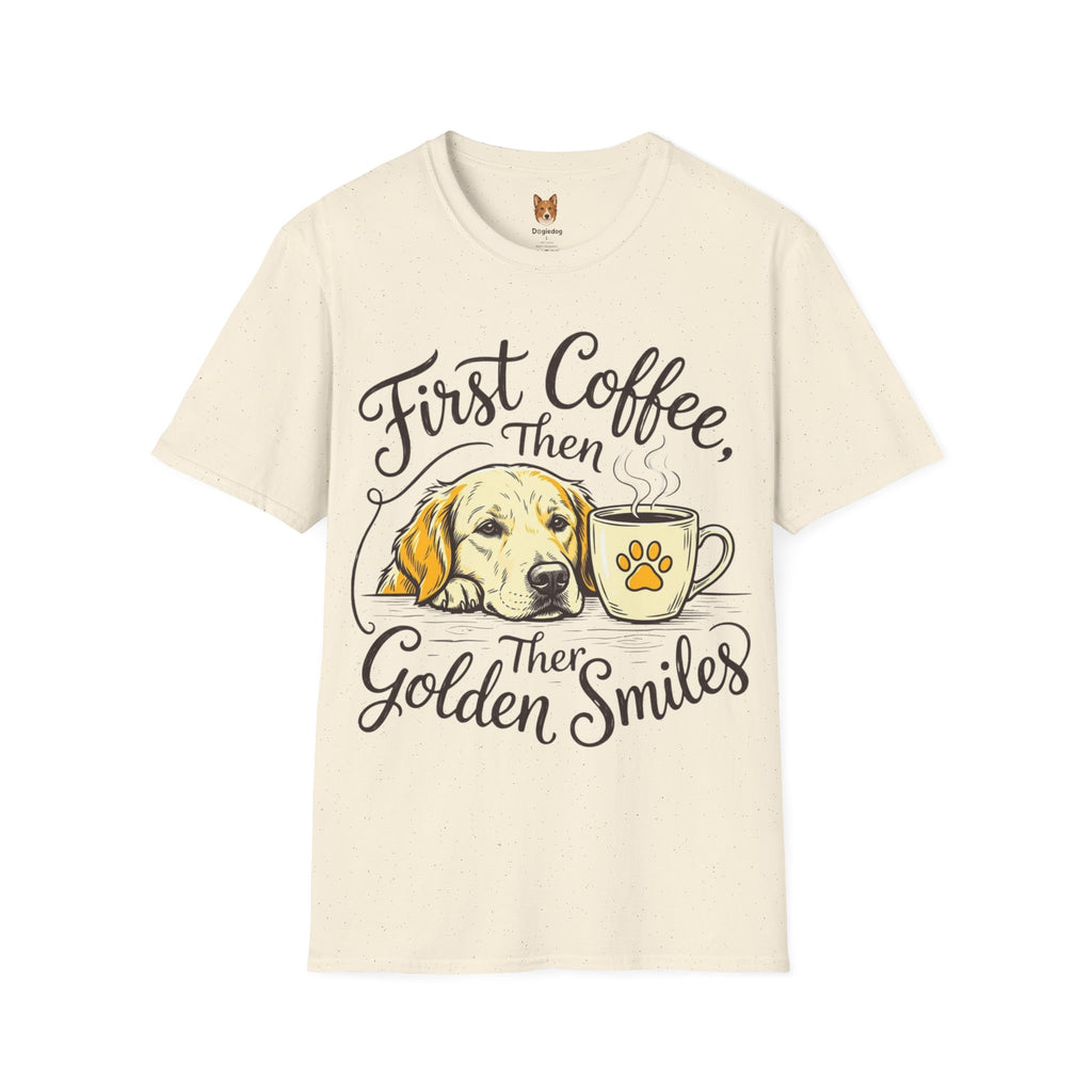 Golden Retriever x First Coffee - T-Shirt