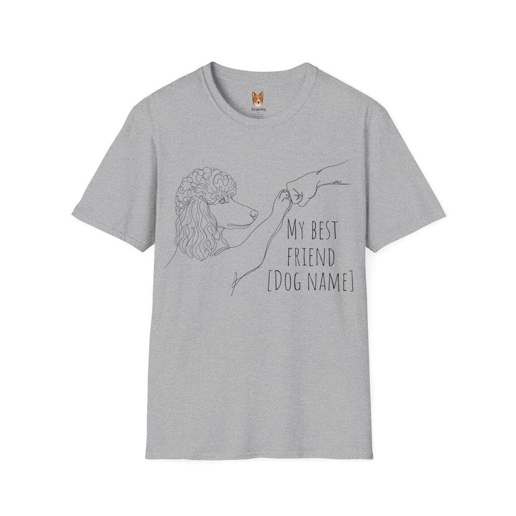 Poodle x Line Art x Fist Bump x My Best Friend - T-Shirt
