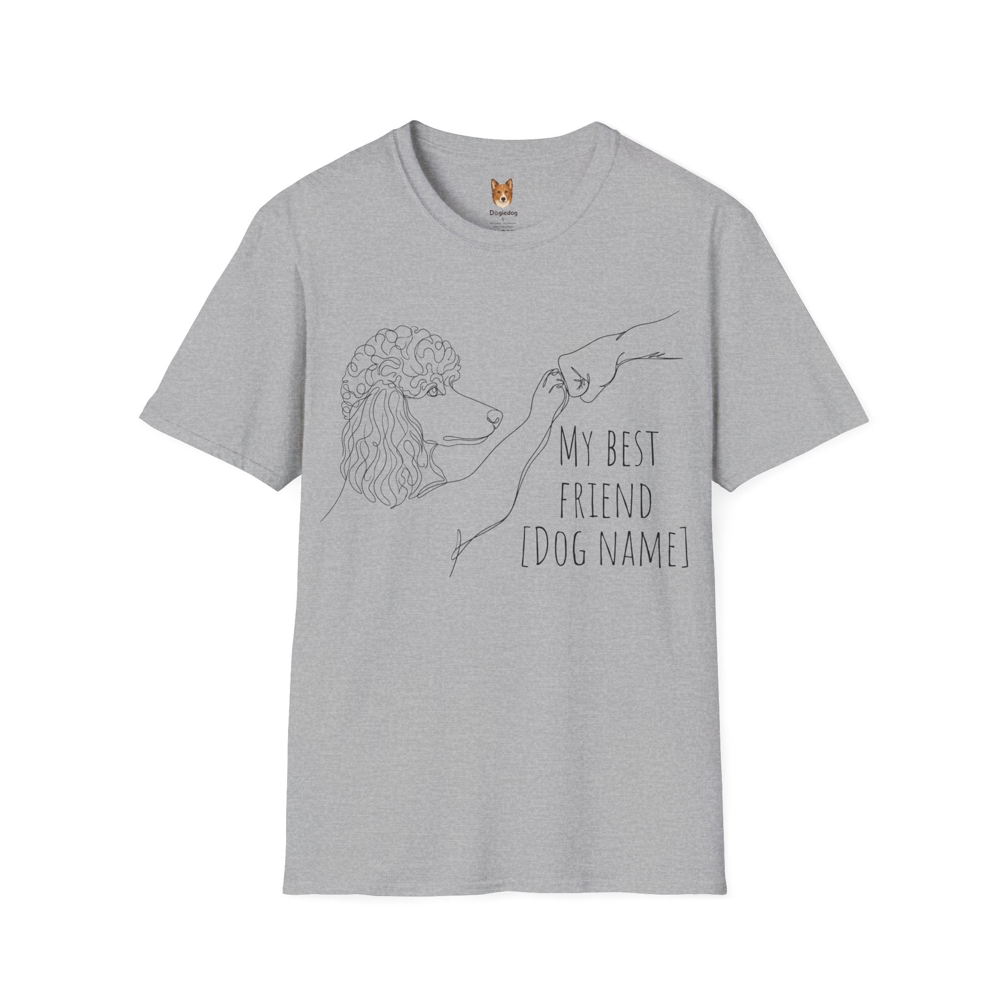 Poodle x Line Art x Fist Bump x My Best Friend - T-Shirt