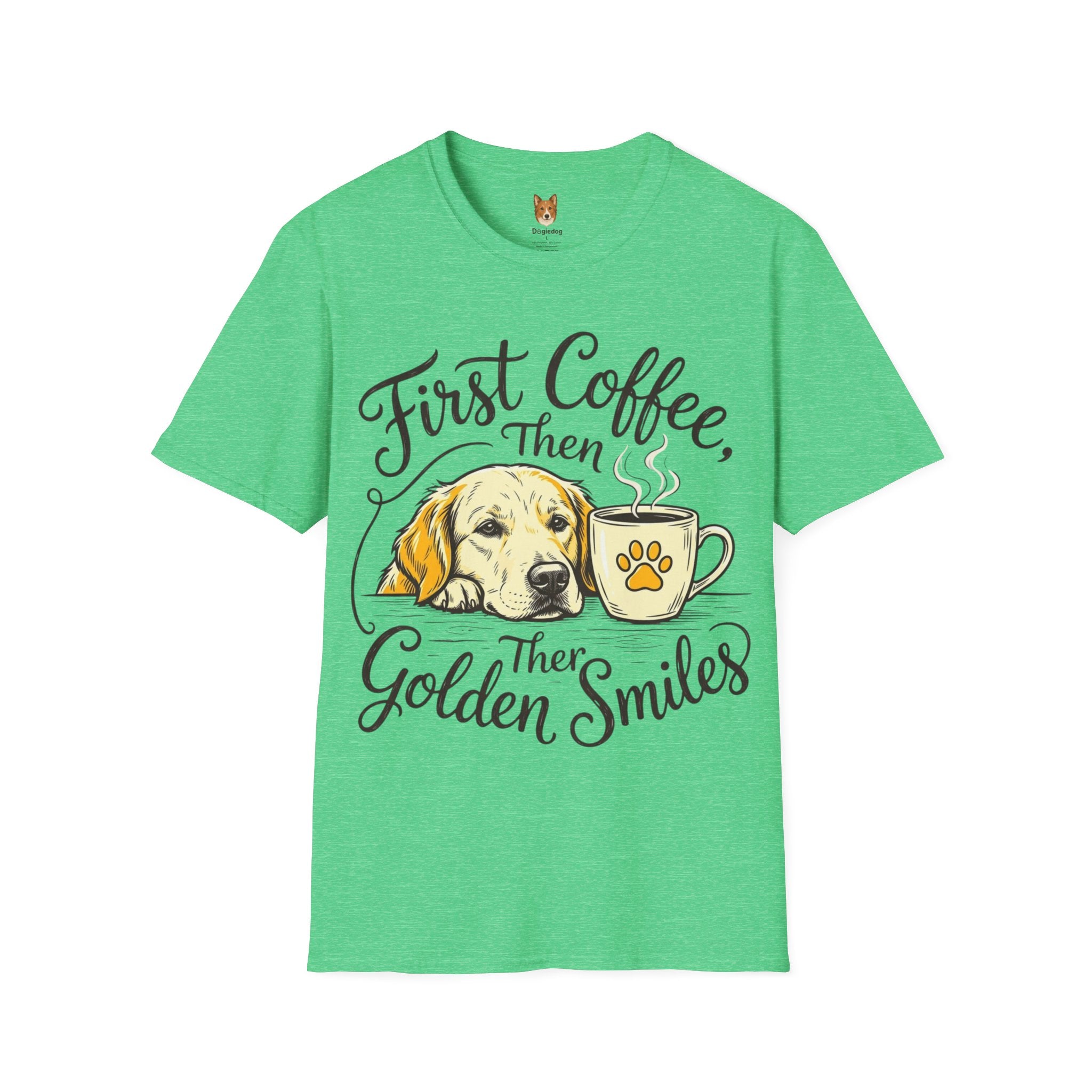 Golden Retriever x First Coffee - T-Shirt